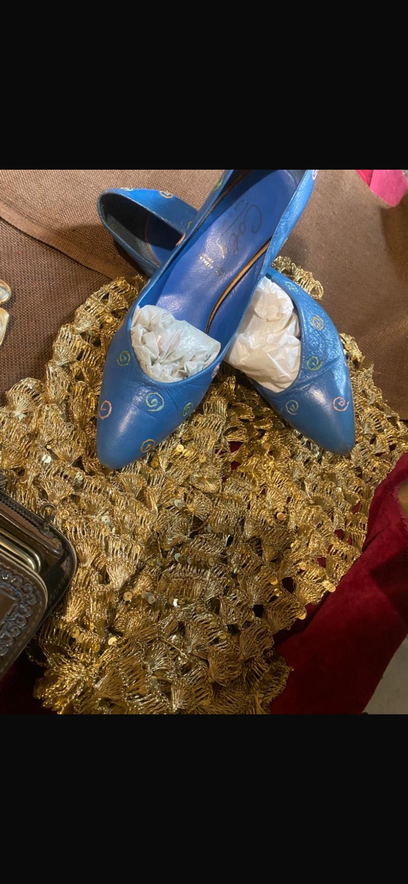 کفش قاجاری آبی