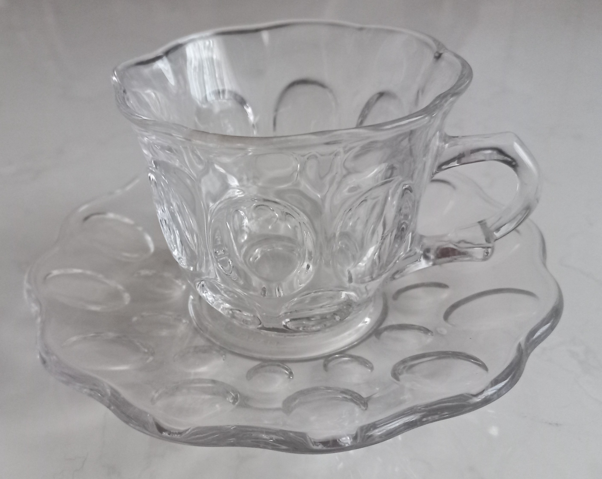 4 عدد فنجان و نعلبکی بلوری انگشتی سوگای ژاپن