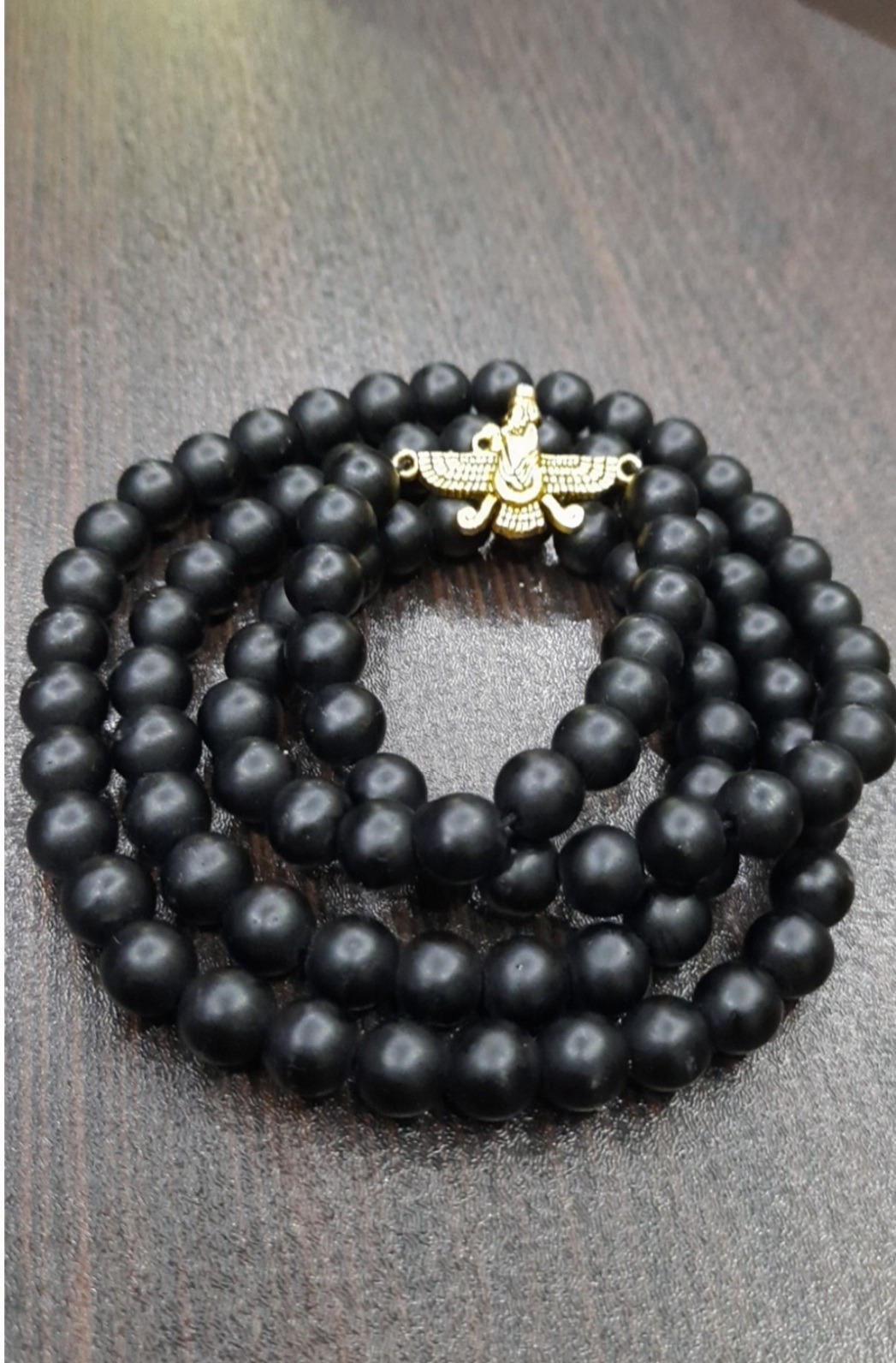 ست گردنبند و دستبندعقیق سیاه معدنی(اونیکس)