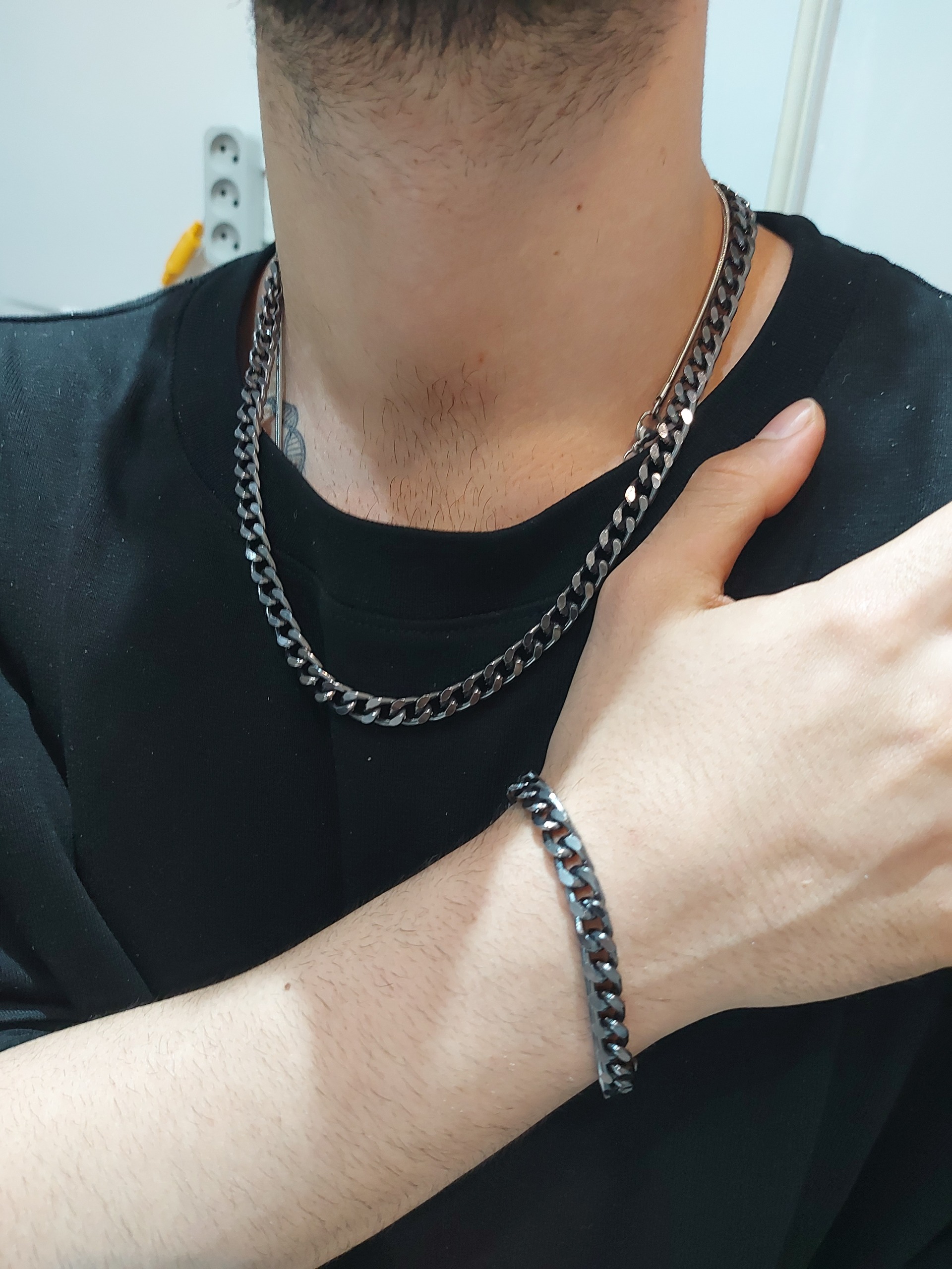 ست گردنبند و دست بند رنگ دودی