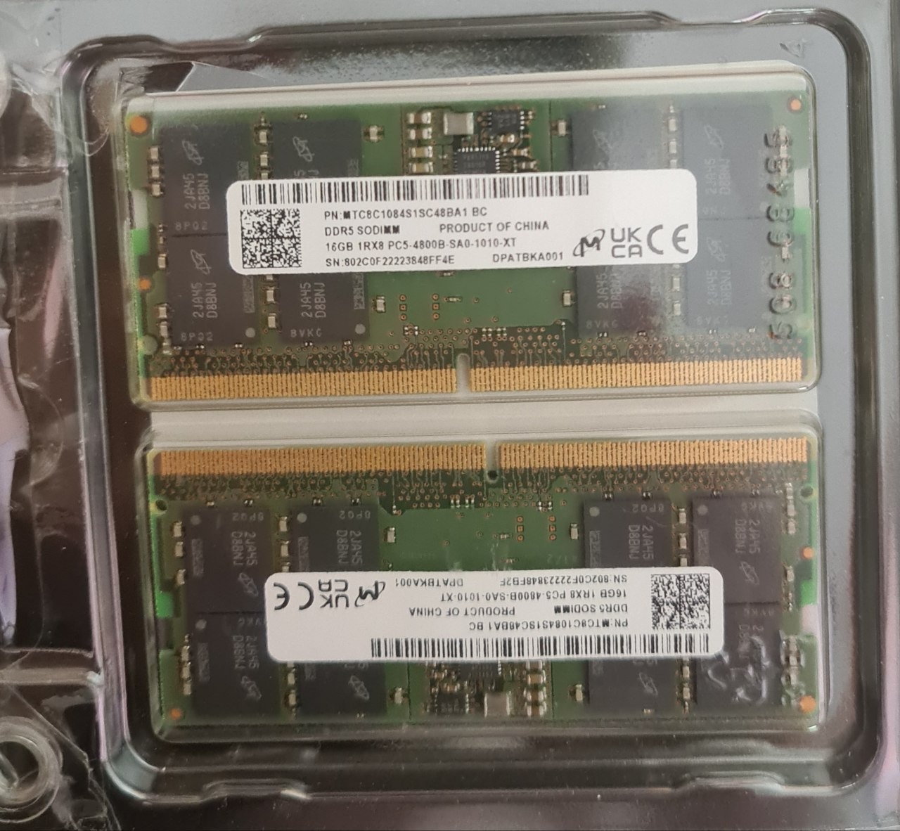 رم لپ تاپ 32 (MTC8C1084S1SC48BA1 16GB 262Pin DDR5)