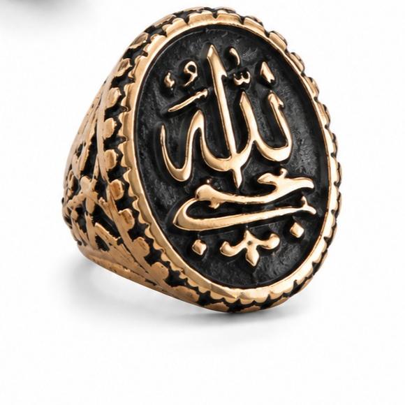 انگشتر مردانه طلاروس حسبی الله رنگ ثابت