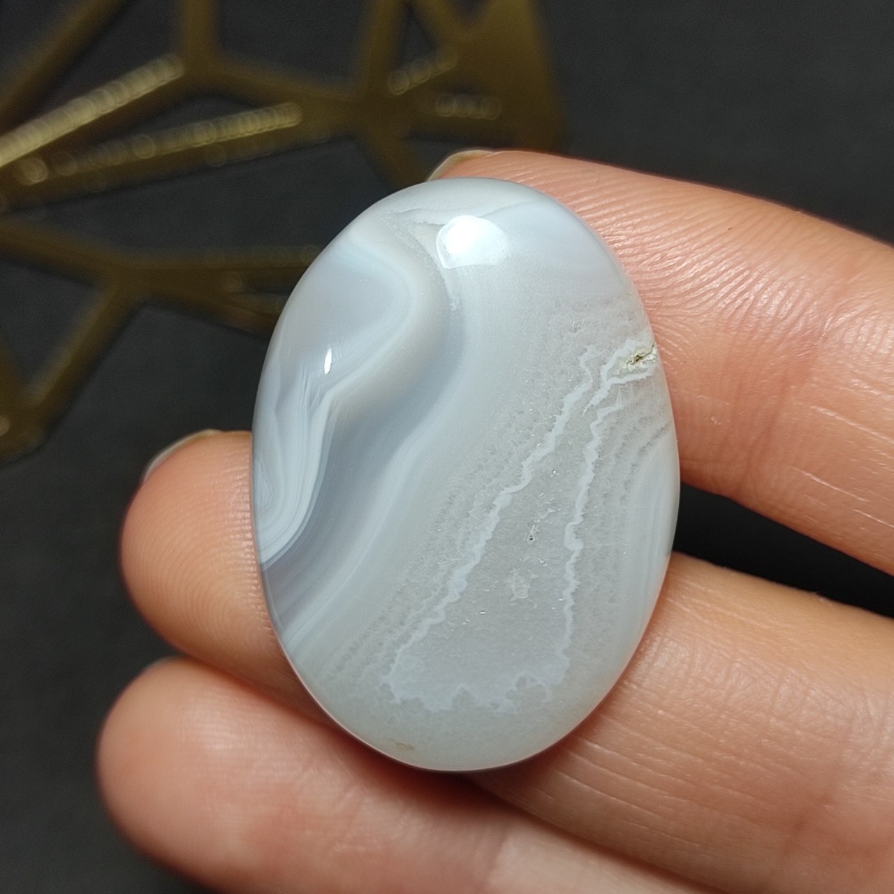 نگین درشت سنگ عقیق سلیمانی معدنی کد 10218