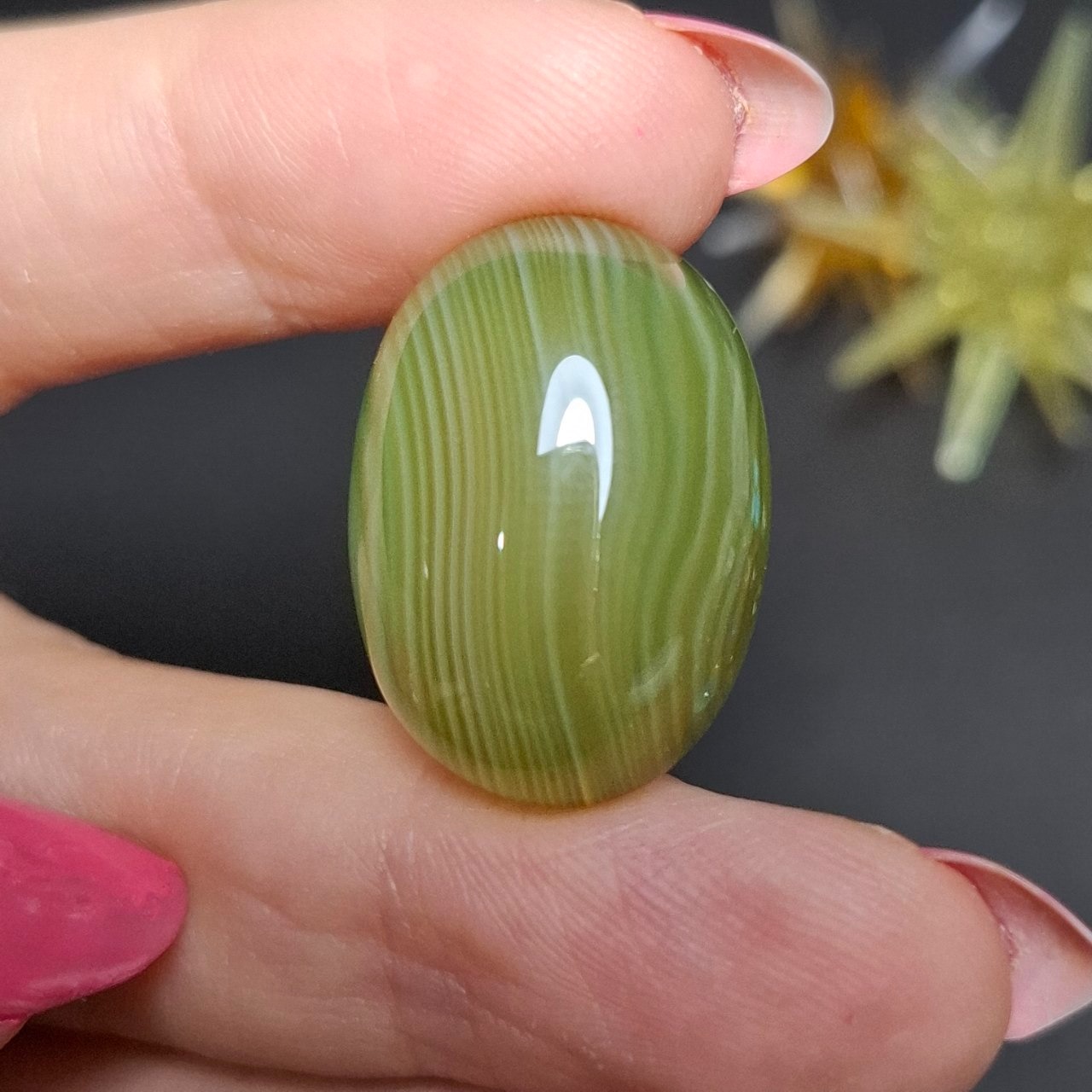 نگین سنگ عقیق سبز سلیمانی معدنی کد  10248