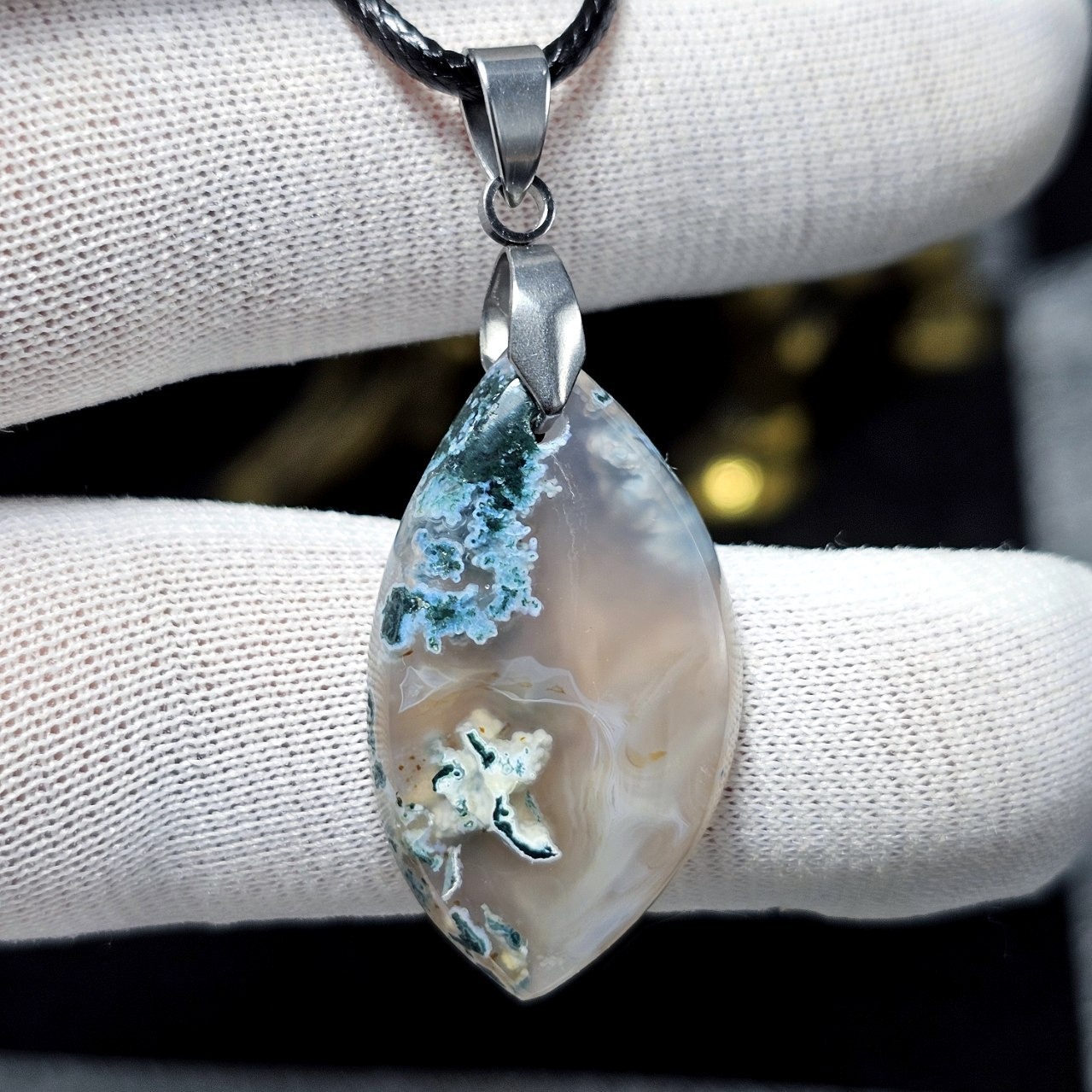 آویز گردنبند سنگ عقیق شجر معدنی خراسانی کد 34170