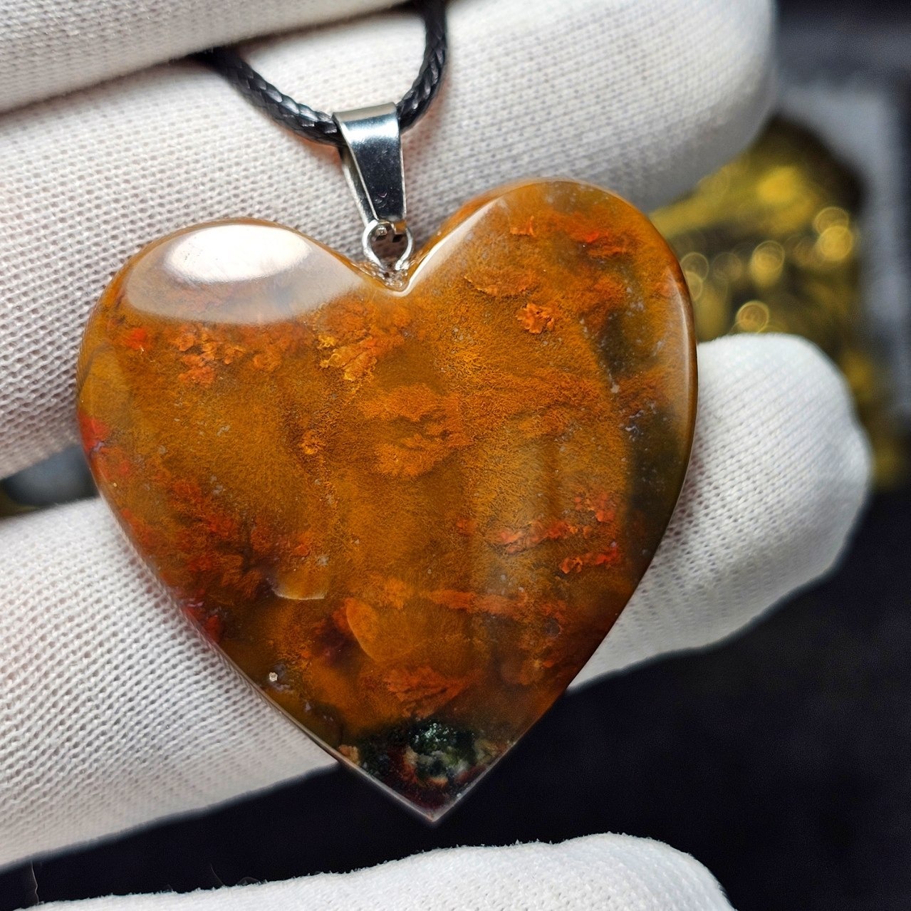 آویز گردنبند سنگ طبیعی عقیق شجر خراسانی کد 34190