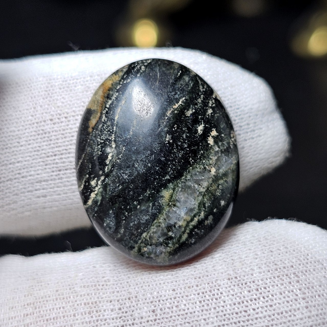 نگین سنگ طبیعی سرپانتین معدنی کد 31707