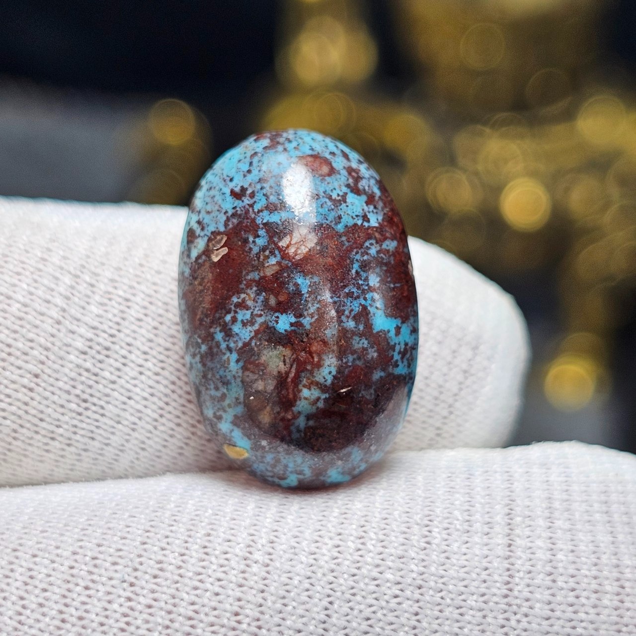 نگین سنگ طبیعی کریزوکولا معدنی کد 35686