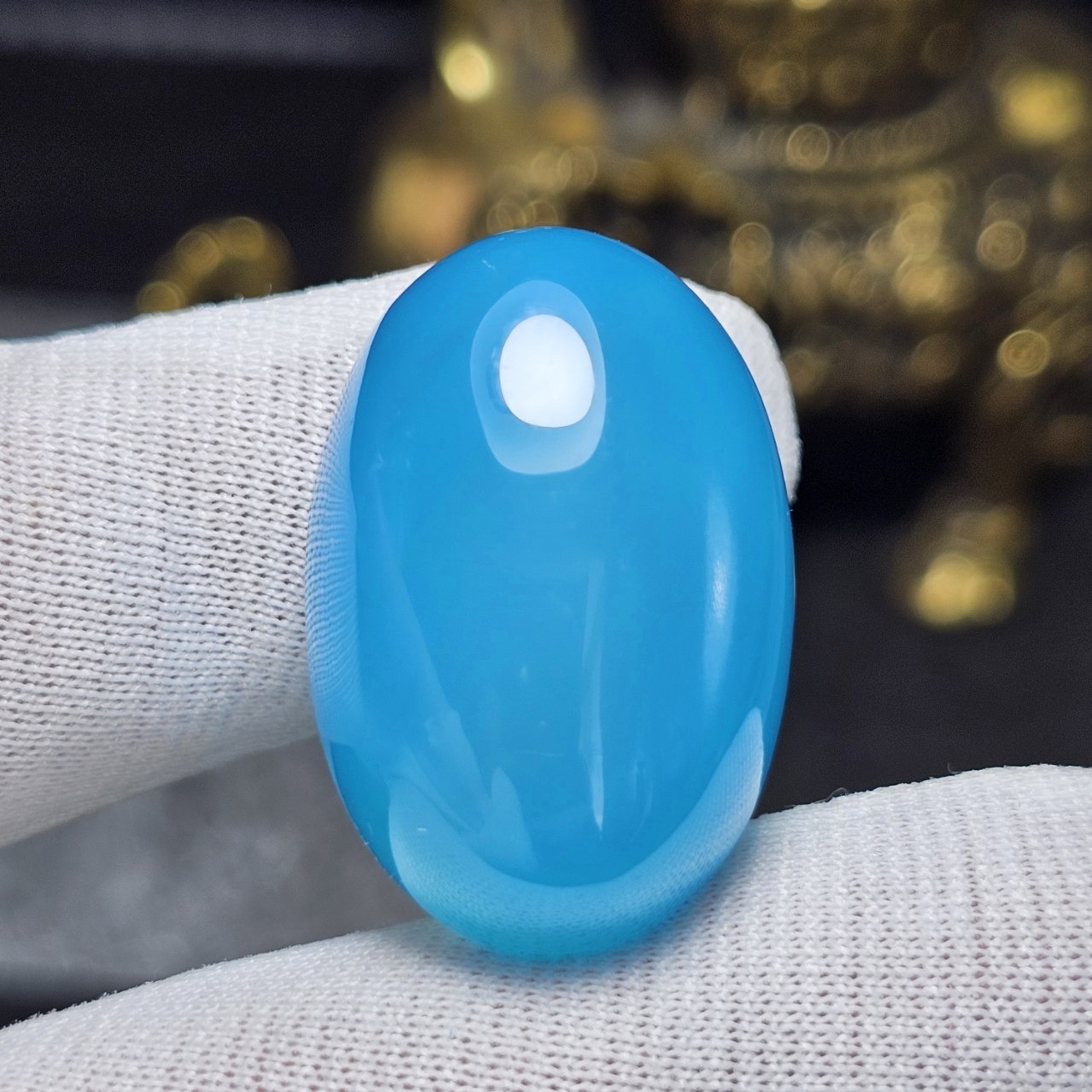 نگین درشت سنگ عقیق آبی معدنی کد 36199