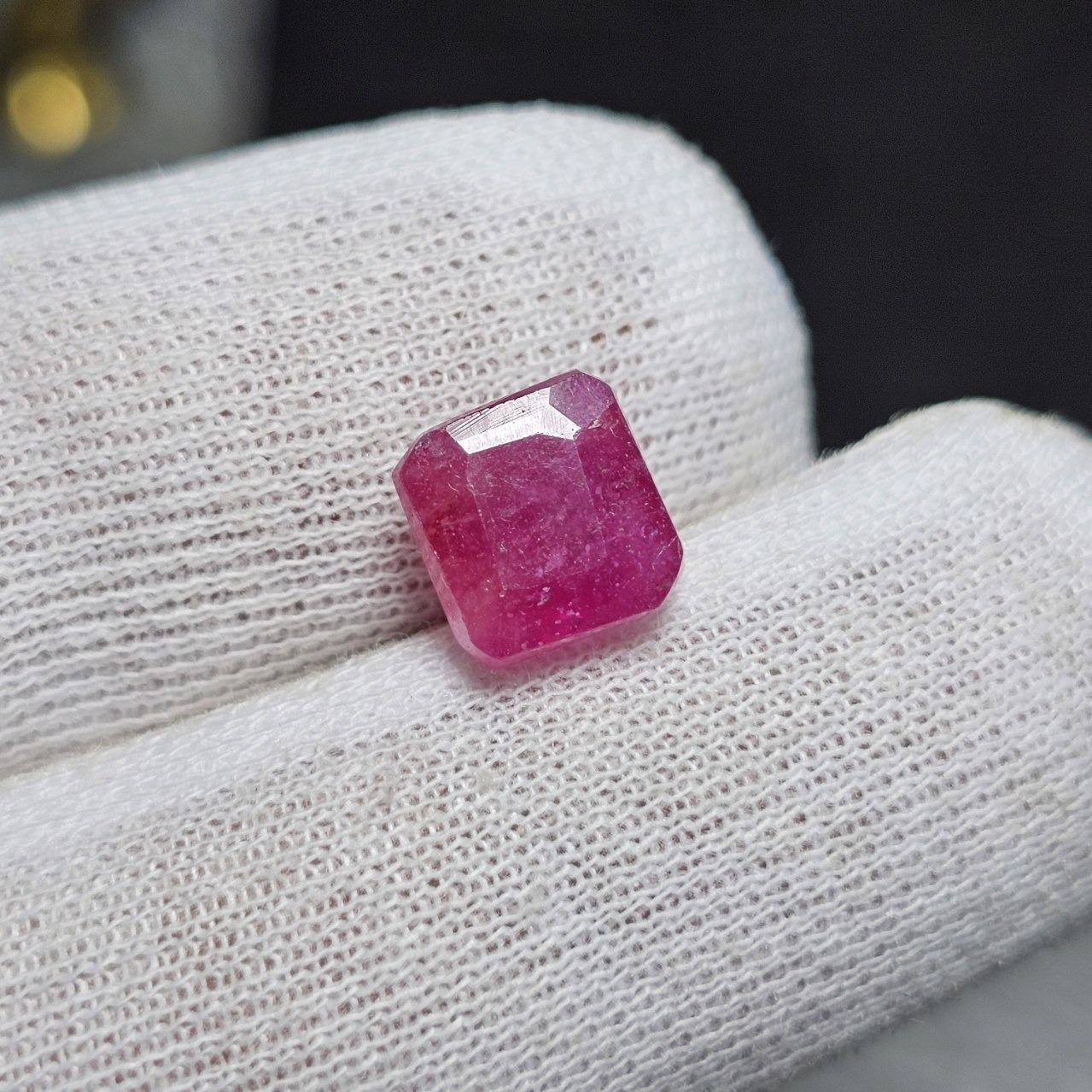 نگین سنگ یاقوت سرخ صورتی معدنی کد 36416