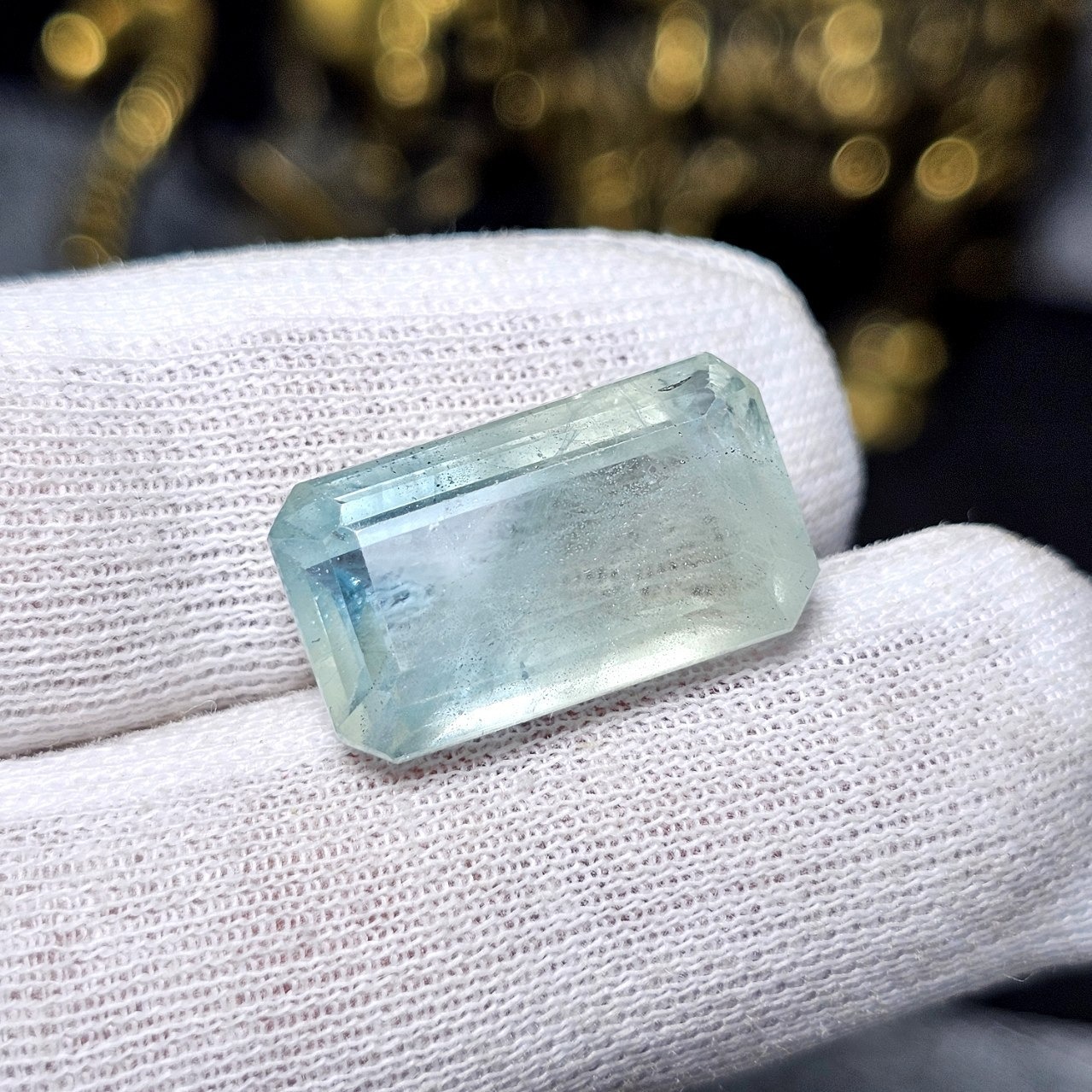 نگین درشت سنگ طبیعی آکوامارین معدنی کد 36513