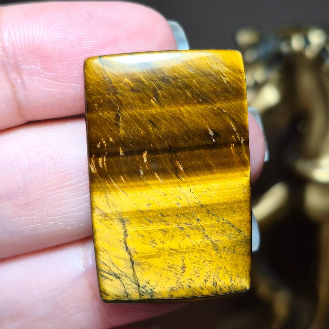 نگین درشت سنگ چشم ببر معدنی کد k1083