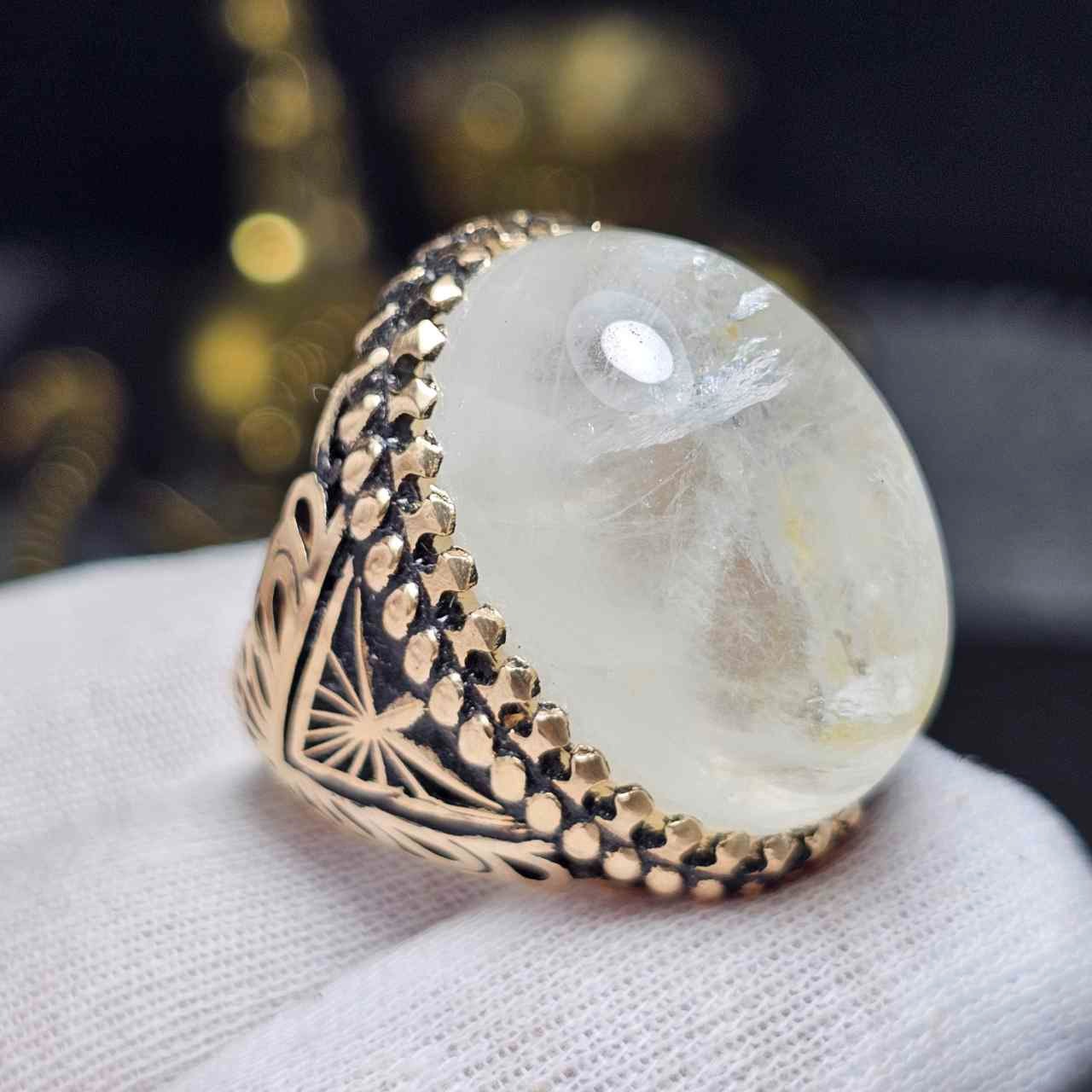 انگشتر طلا روس با سنگ درشت در معدنی نجف کد 36558