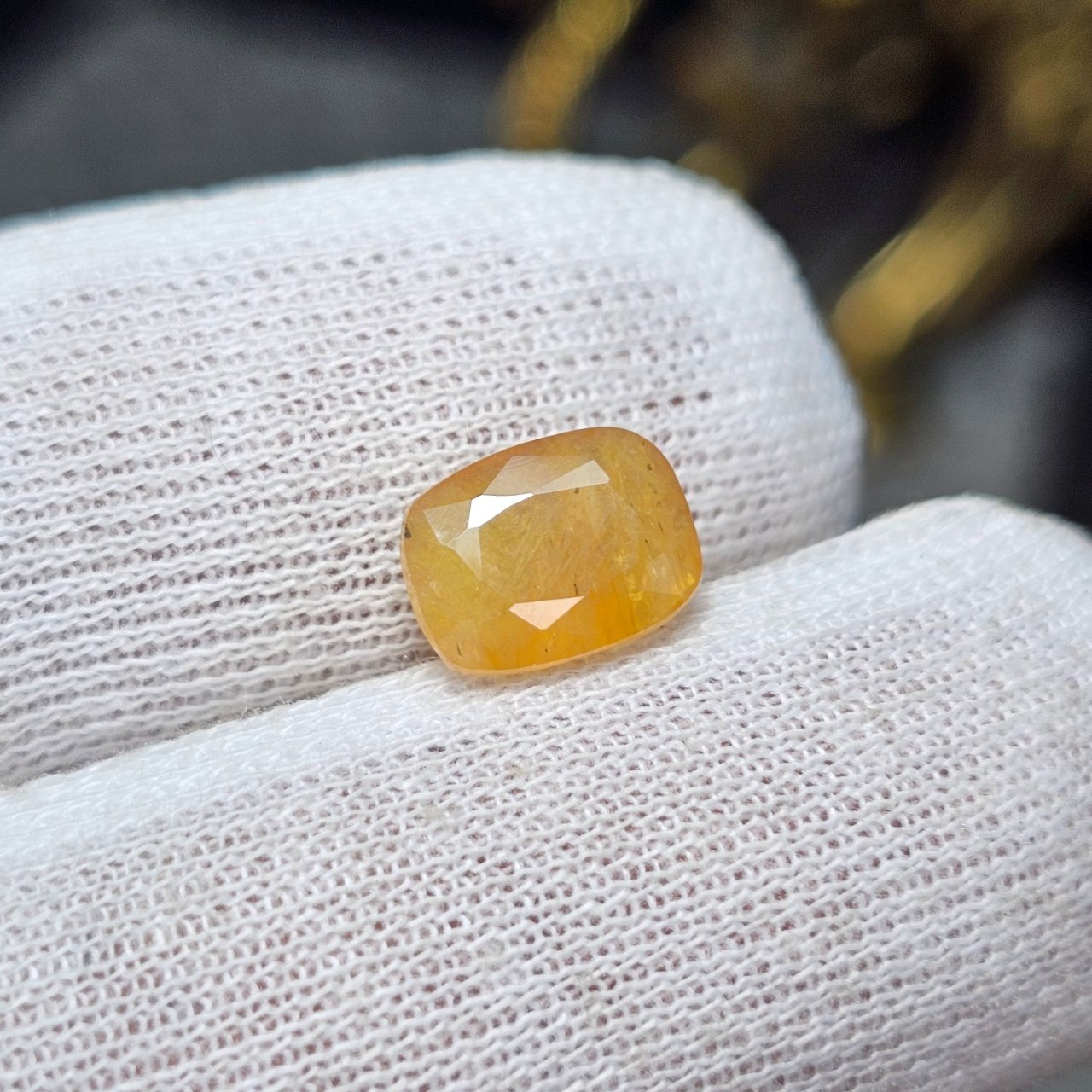 نگین سنگ یاقوت زرد معدنی آفریقایی کد 36443