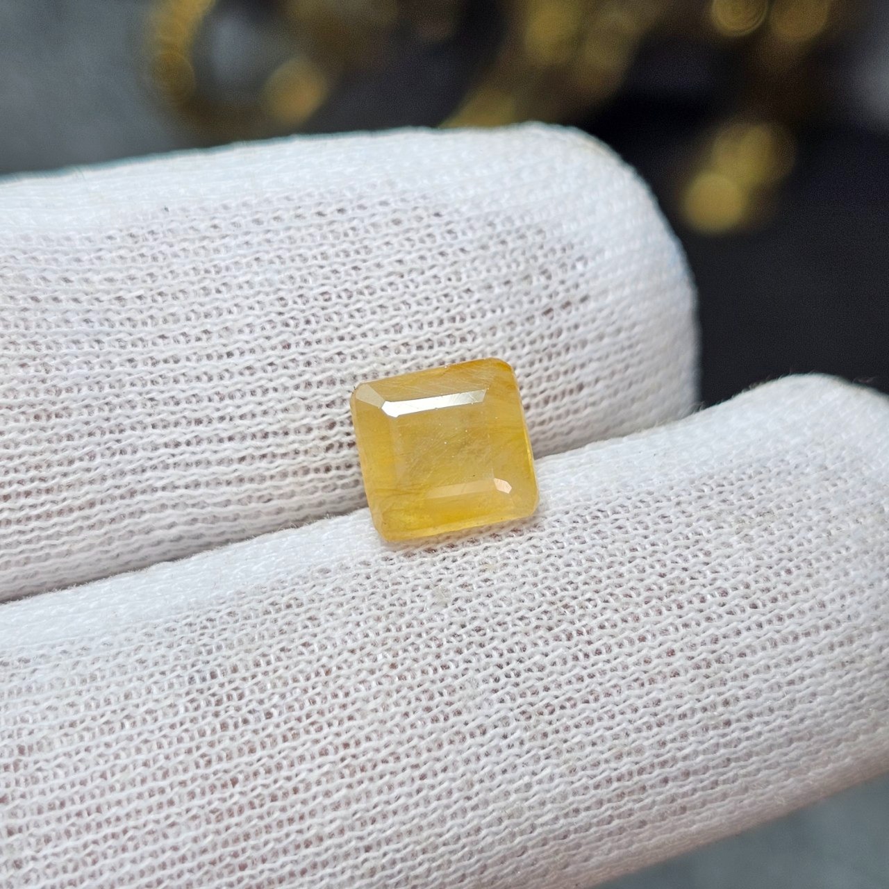 نگین سنگ یاقوت زرد معدنی آفریقایی کد 36439