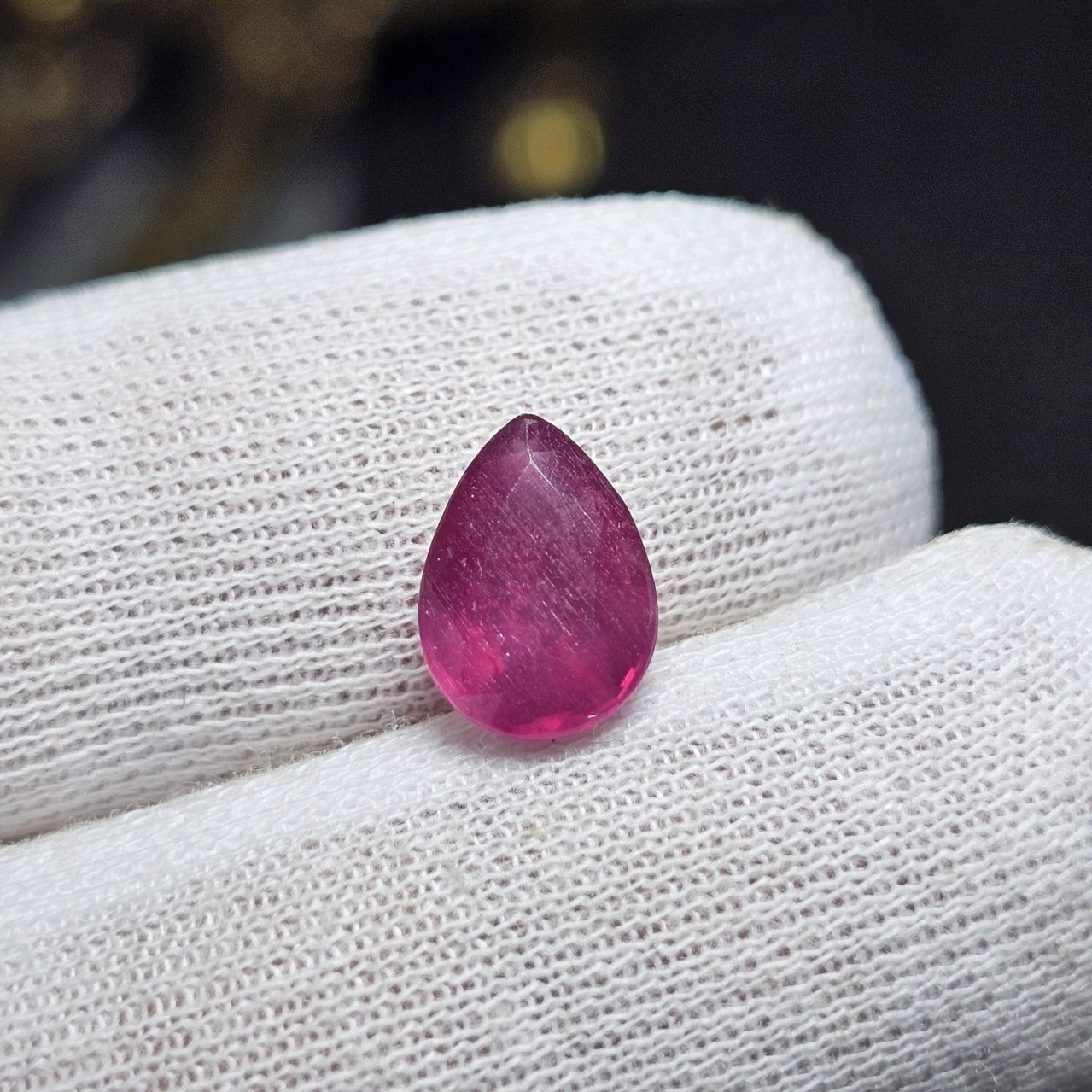 نگین سنگ یاقوت سرخ صورتی معدنی کد 36430