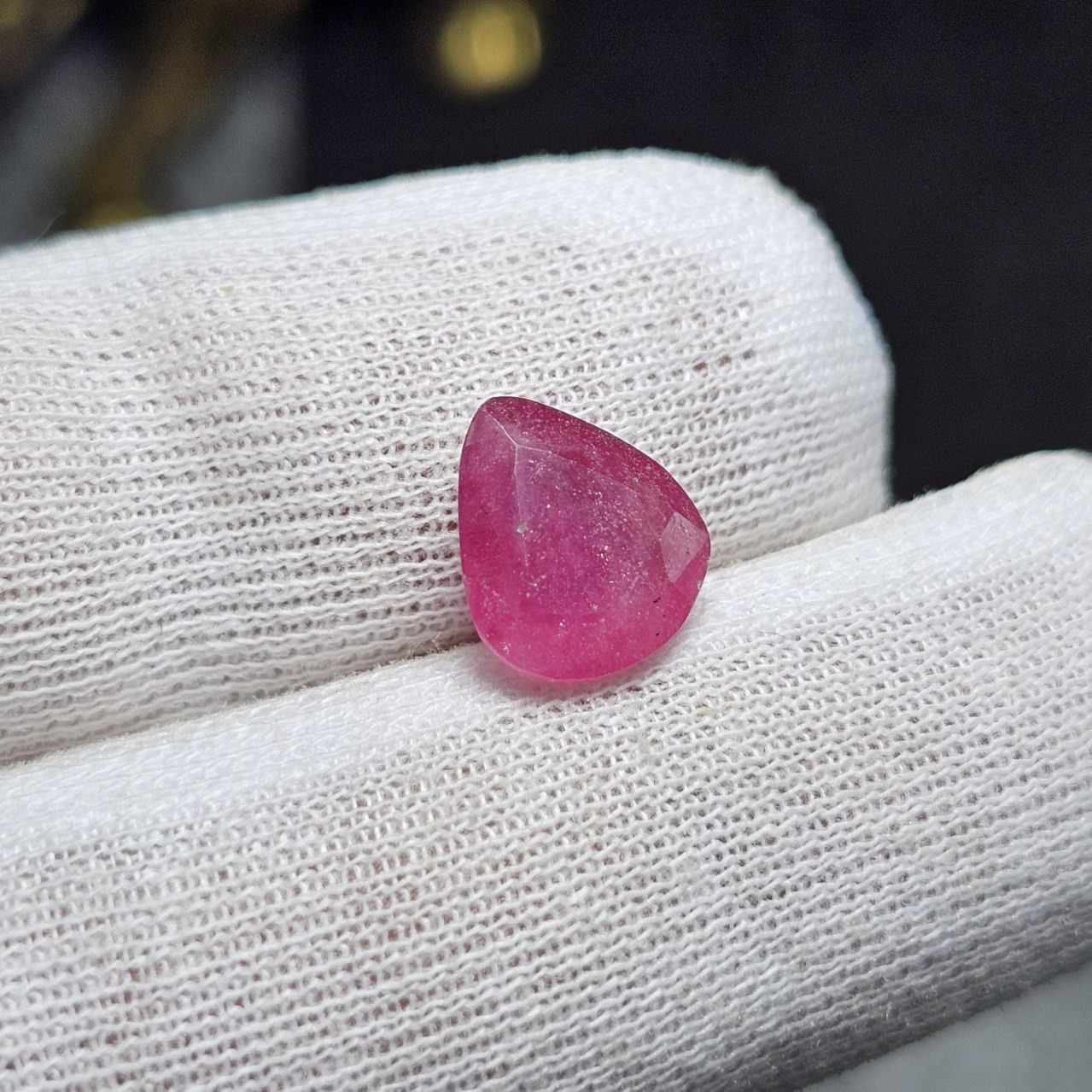 نگین سنگ یاقوت سرخ صورتی معدنی کد 36429