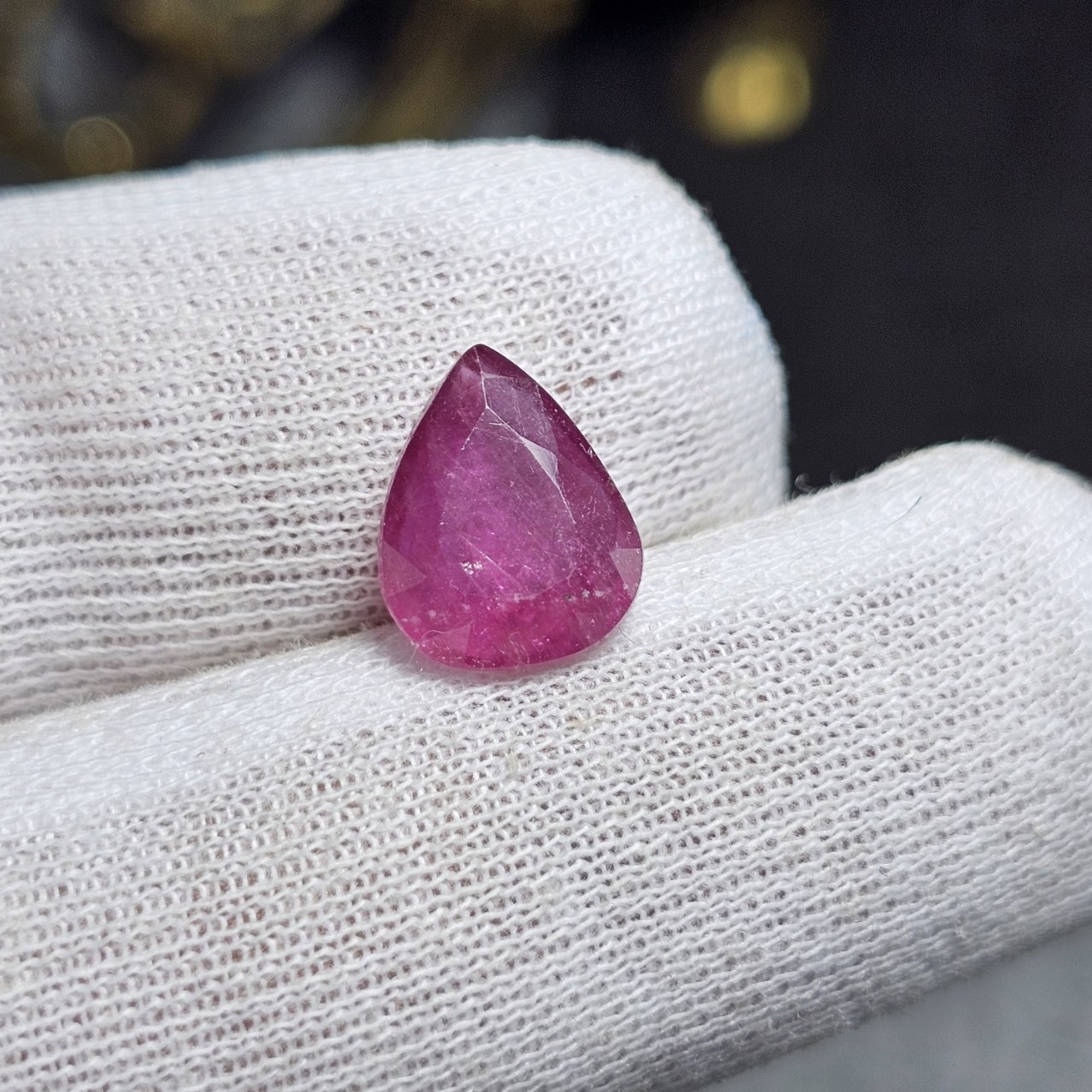 نگین سنگ یاقوت سرخ صورتی معدنی کد 36427