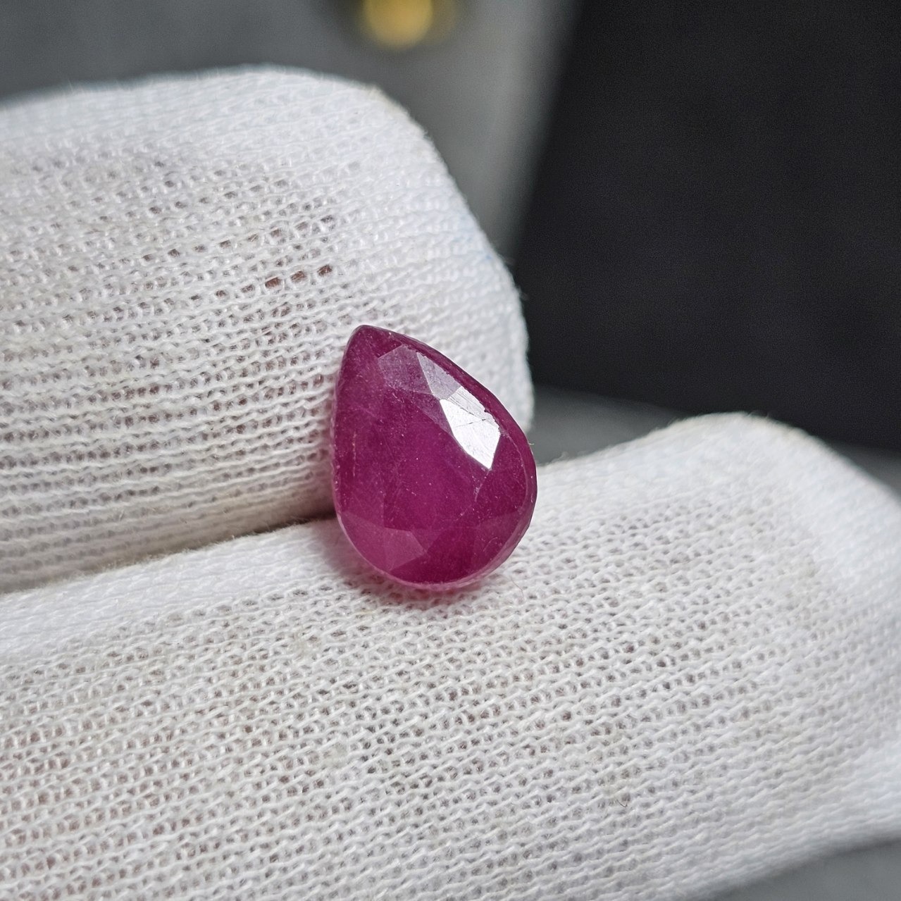 نگین سنگ یاقوت سرخ صورتی معدنی کد 36426