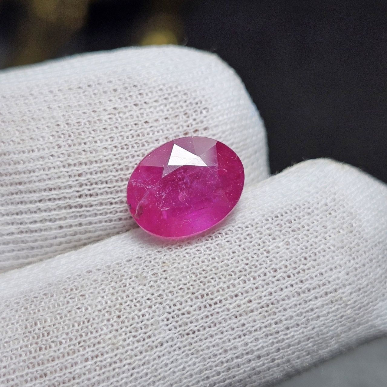 نگین سنگ یاقوت سرخ صورتی معدنی کد 36422