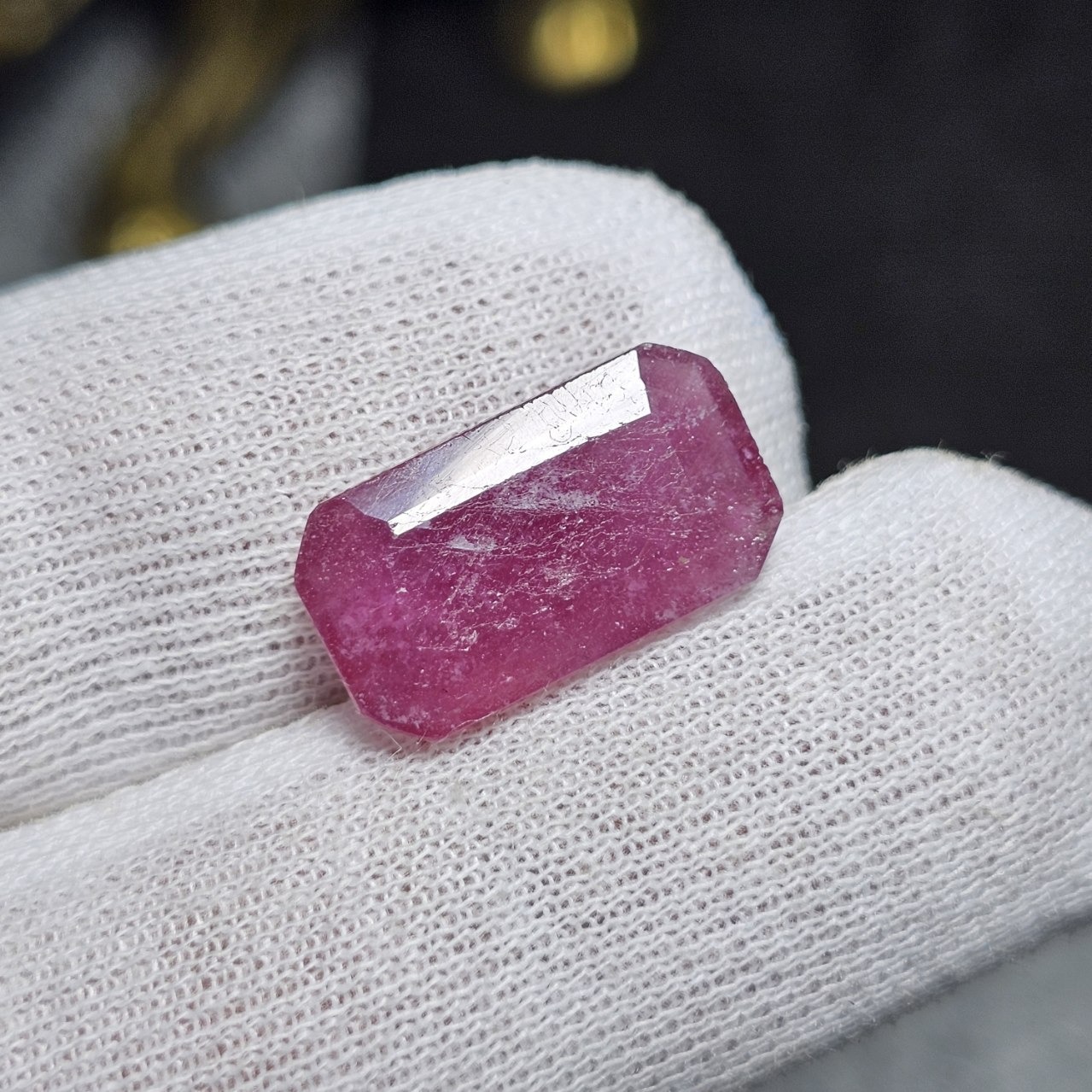 نگین سنگ یاقوت سرخ صورتی معدنی کد 36419