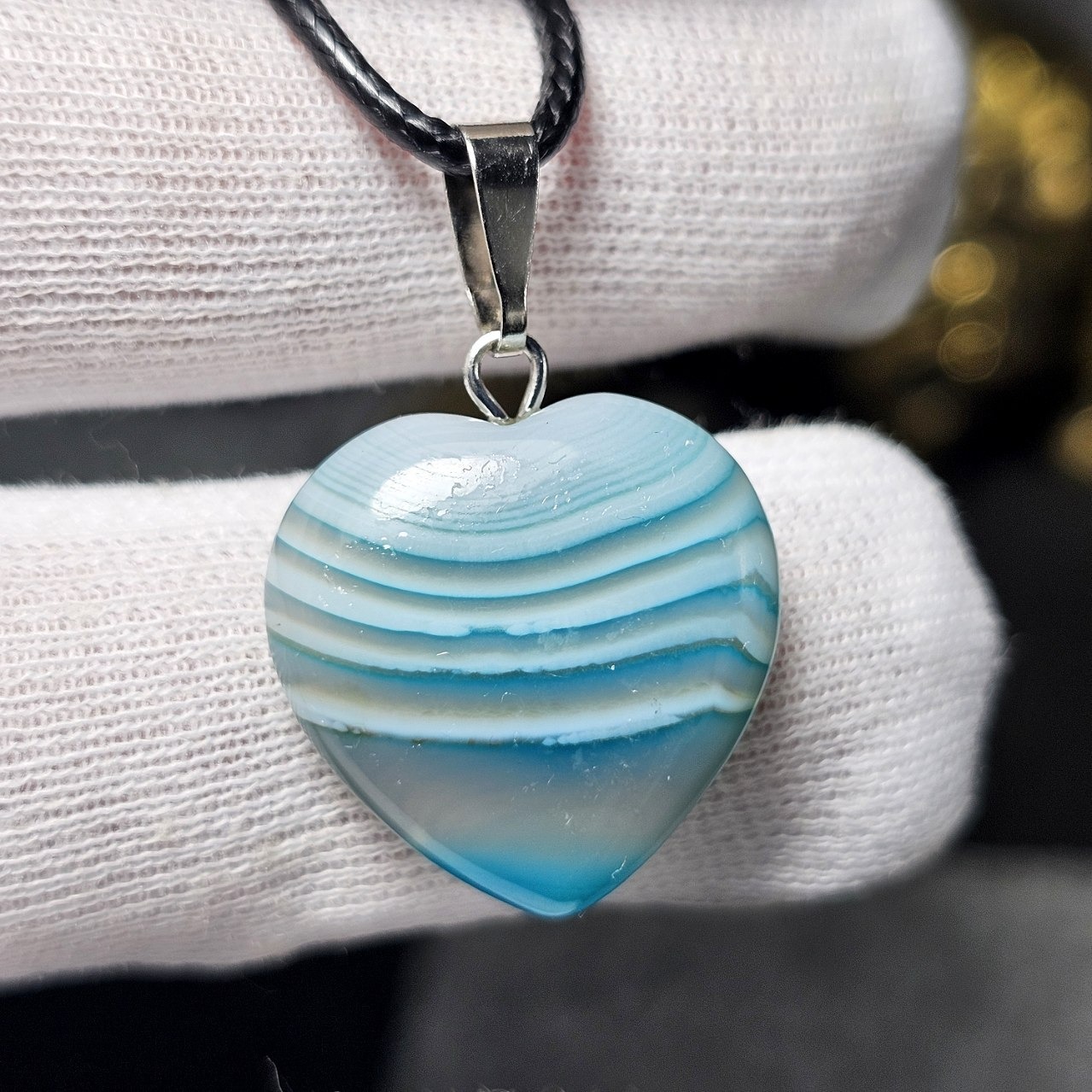 آویز گردنبند سنگ عقیق سلیمانی معدنی کد 36590