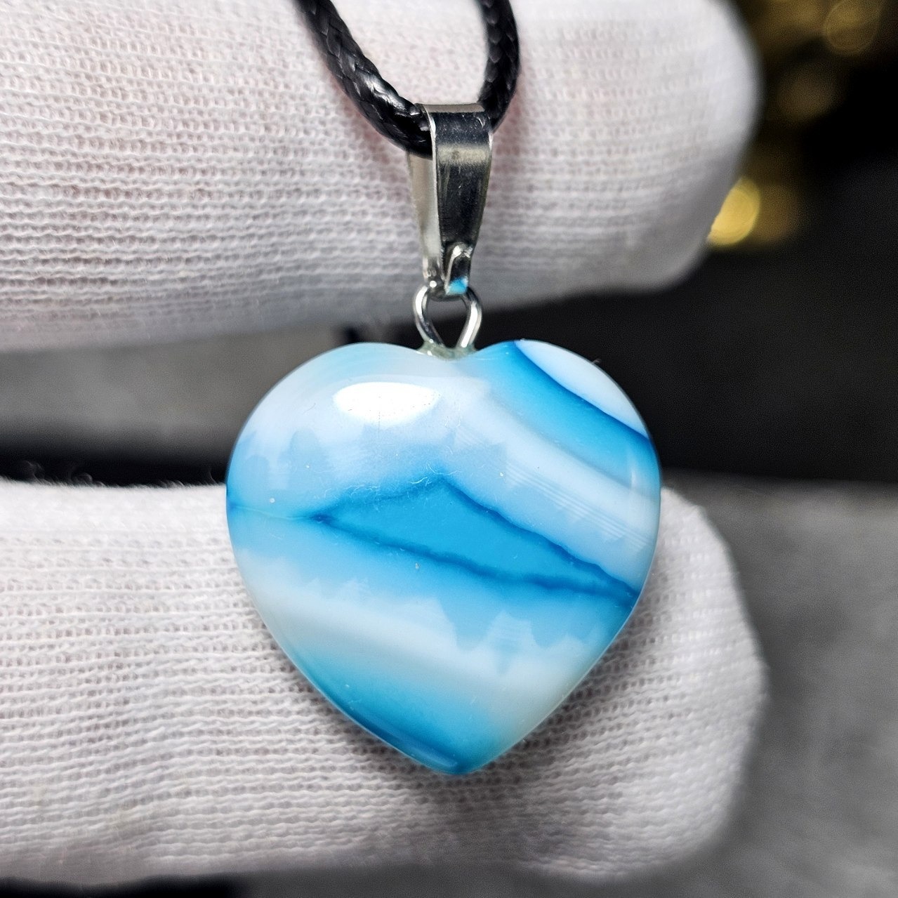 آویز گردنبند سنگ عقیق سلیمانی معدنی کد 36591