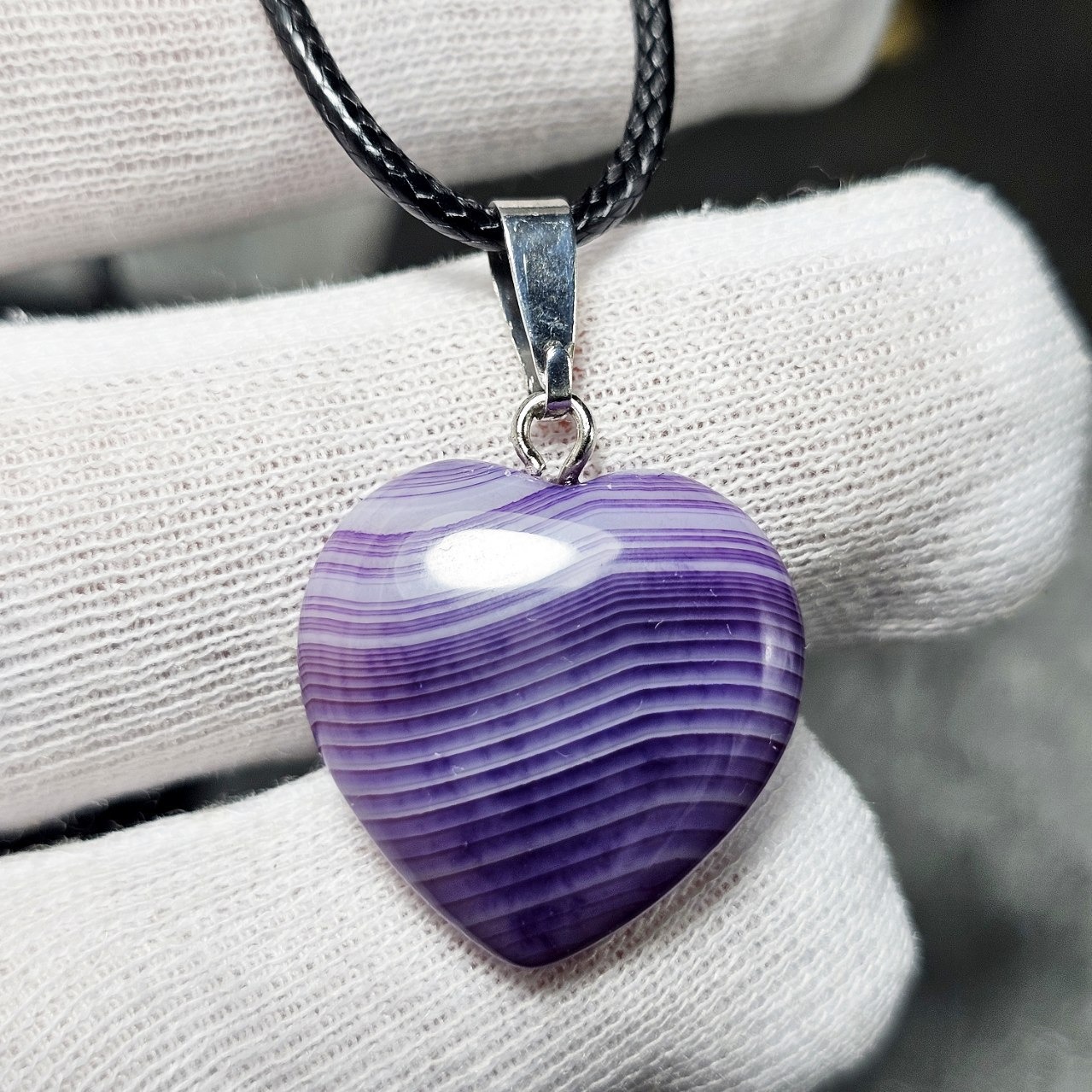 آویز گردنبند سنگ عقیق سلیمانی معدنی کد 36592