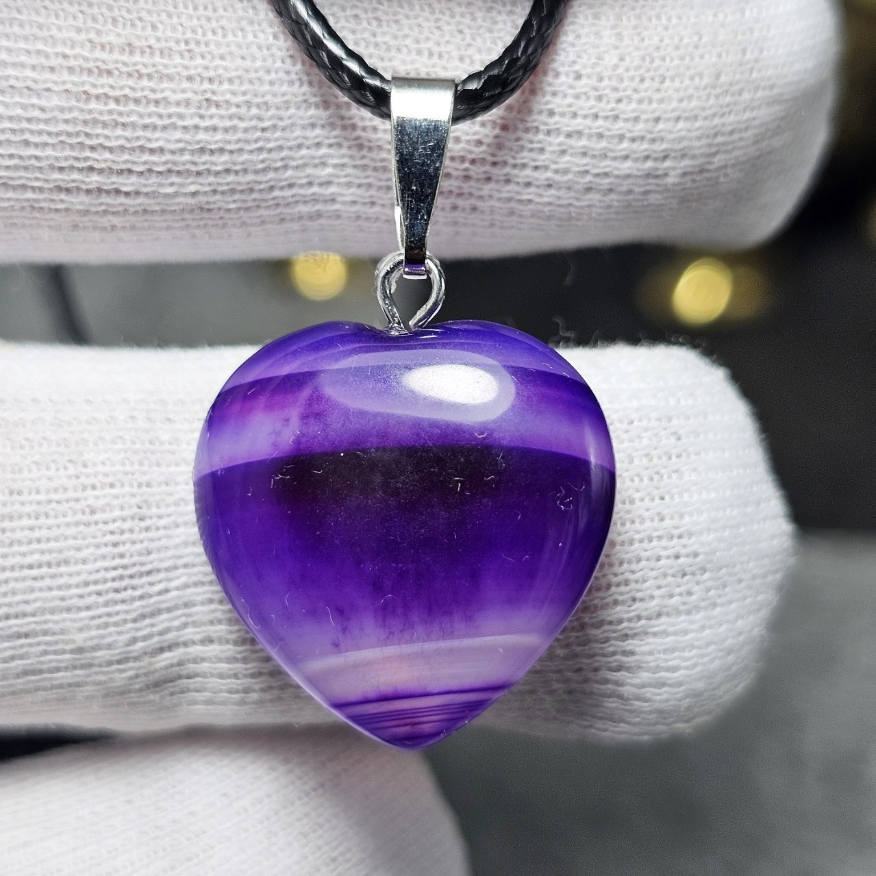 آویز گردنبند سنگ عقیق سلیمانی معدنی کد 36593