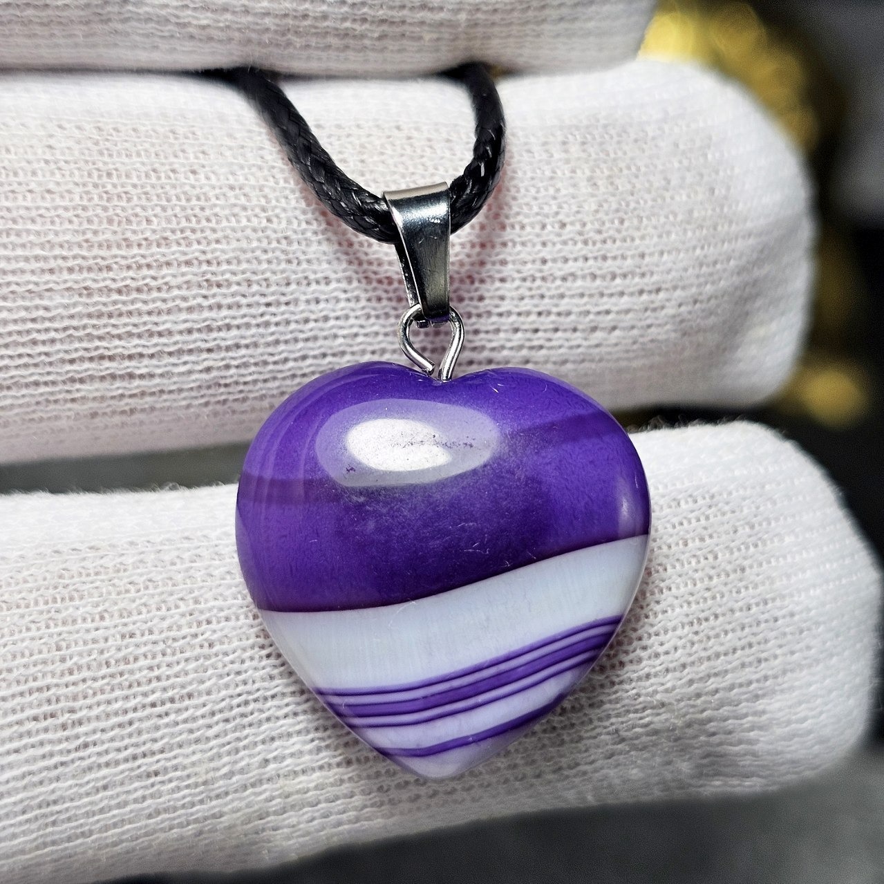 آویز گردنبند سنگ عقیق سلیمانی معدنی کد 36594