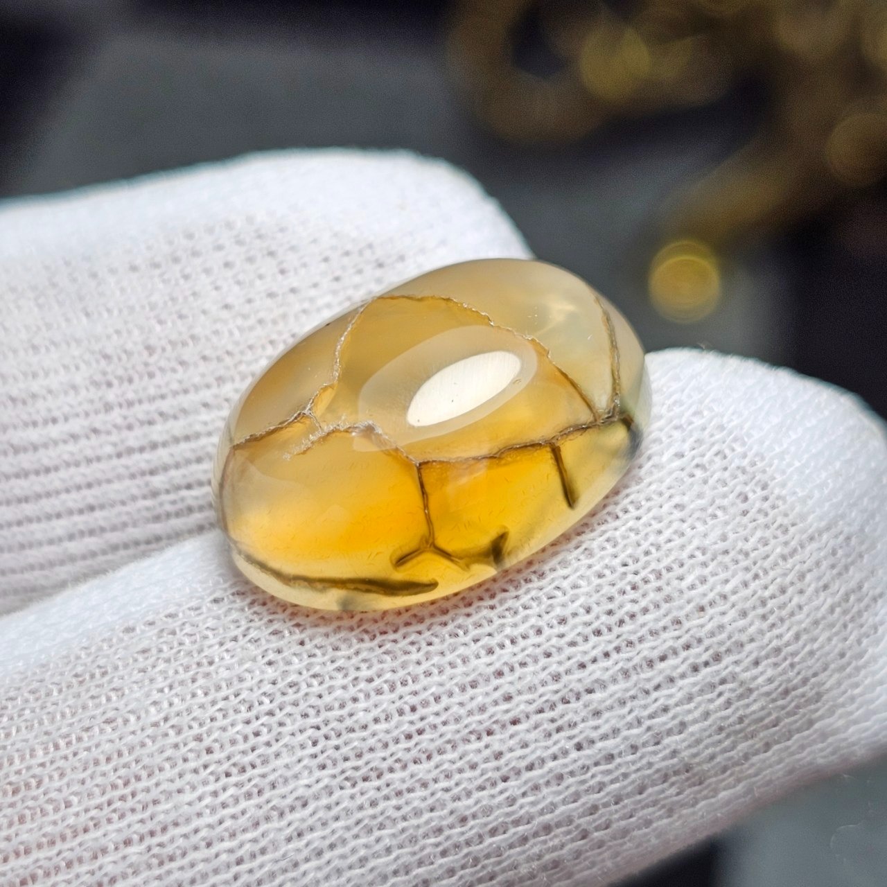 نگین سنگ عقیق دراگون معدنی کد 36850