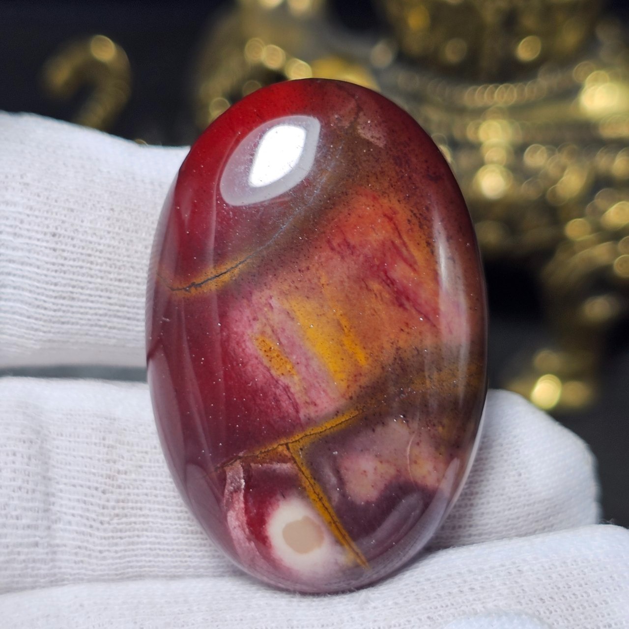 نگین کلکسیونی سنگ طبیعی موکائیت معدنی کد 36755