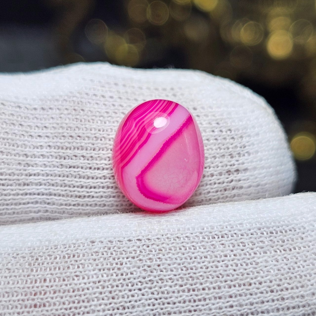 نگین سنگ عقیق صورتی معدنی کد 36740