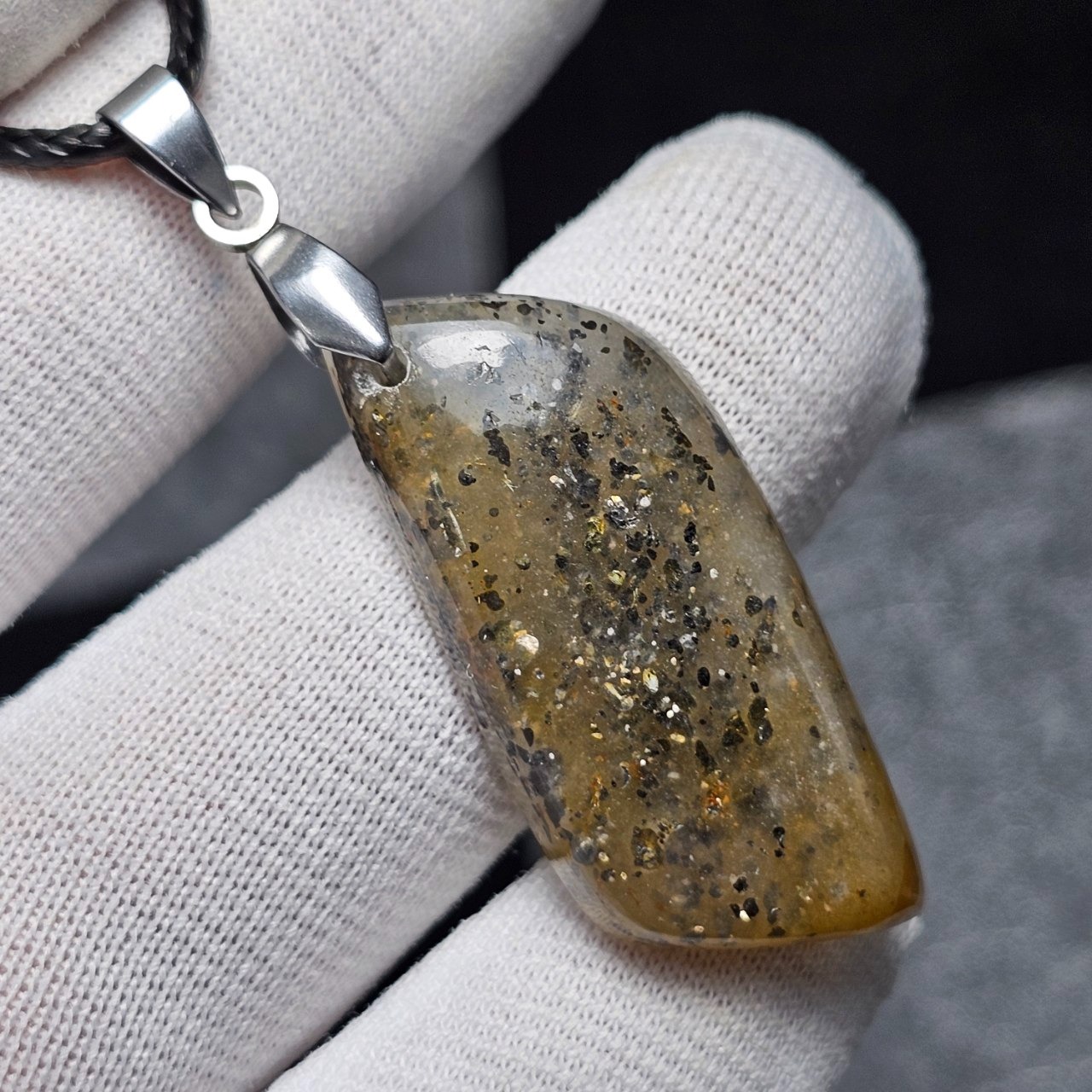 گردن آویز سنگ طبیعی سان استون کوارتز کد 33394