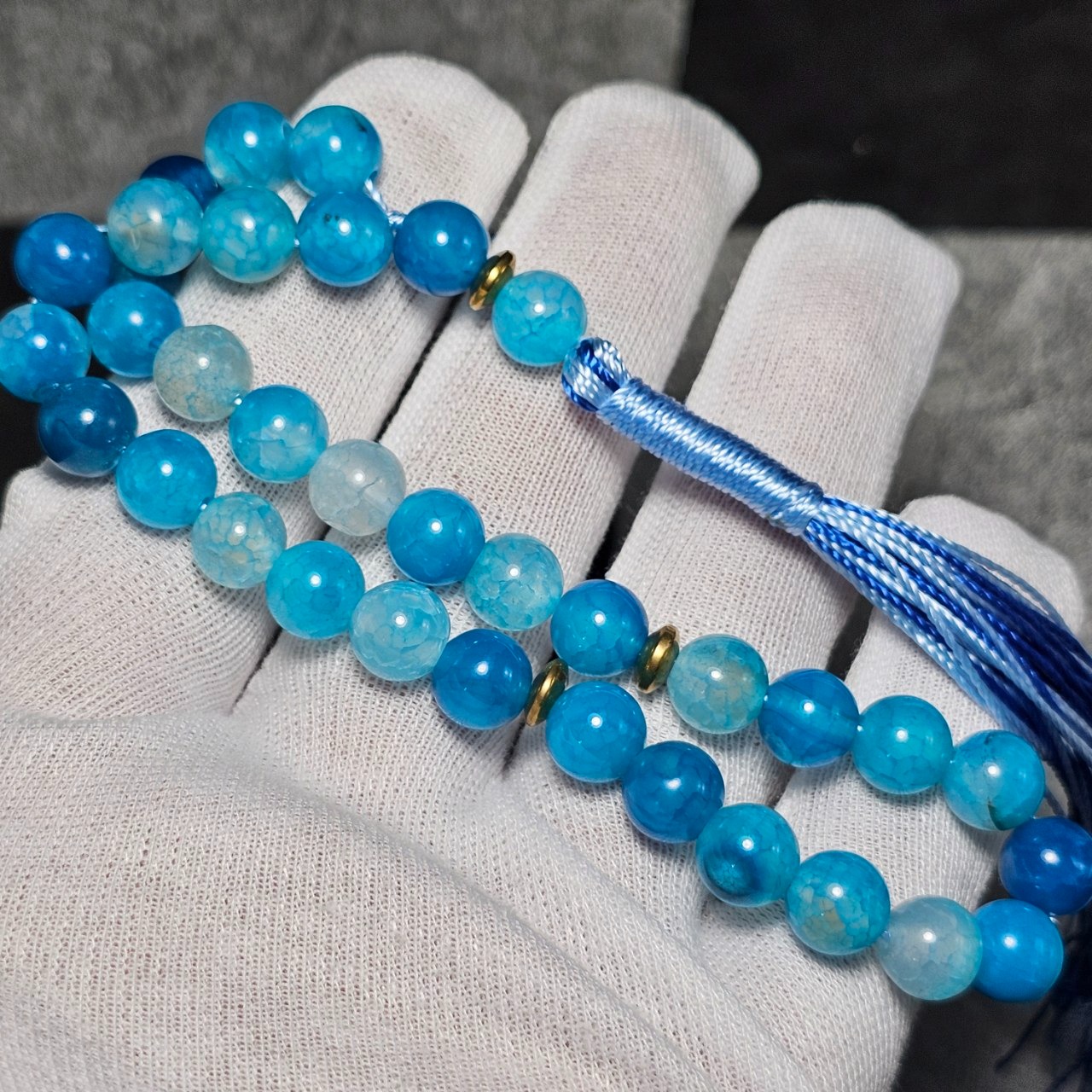 تسبیح 33 دانه سنگ عقیق دراگون معدنی کد 37081