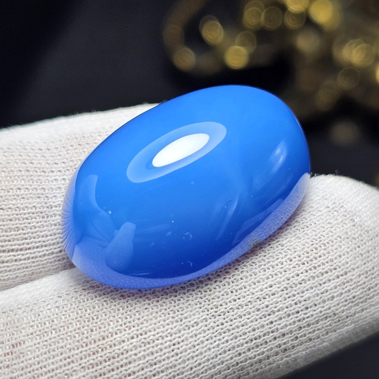 نگین درشت سنگ عقیق آبی معدنی کد 37175