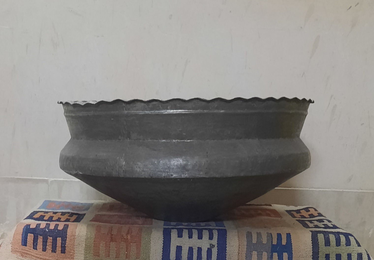 تاس بزرگ مسی قاجاری قطر 46