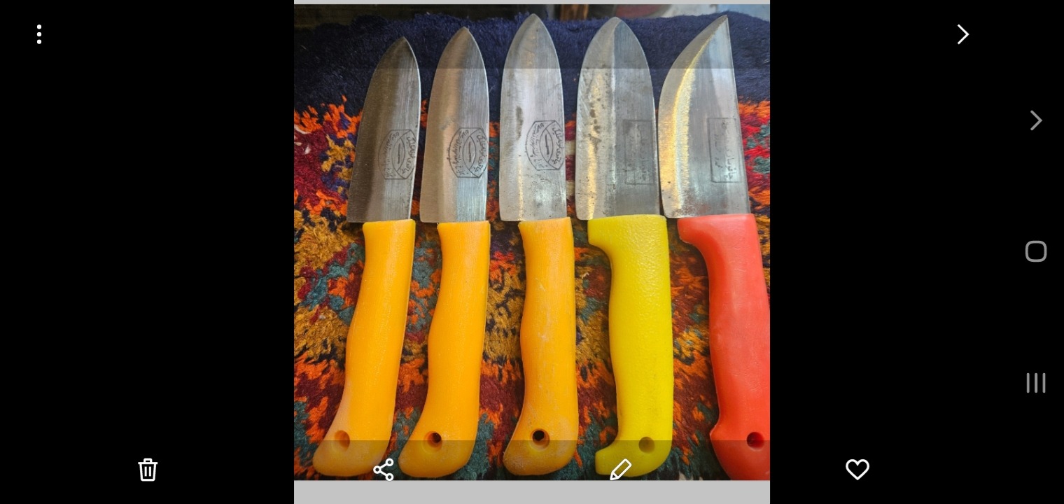 پنج عدد چاقوی دست ساز آشپزخانه