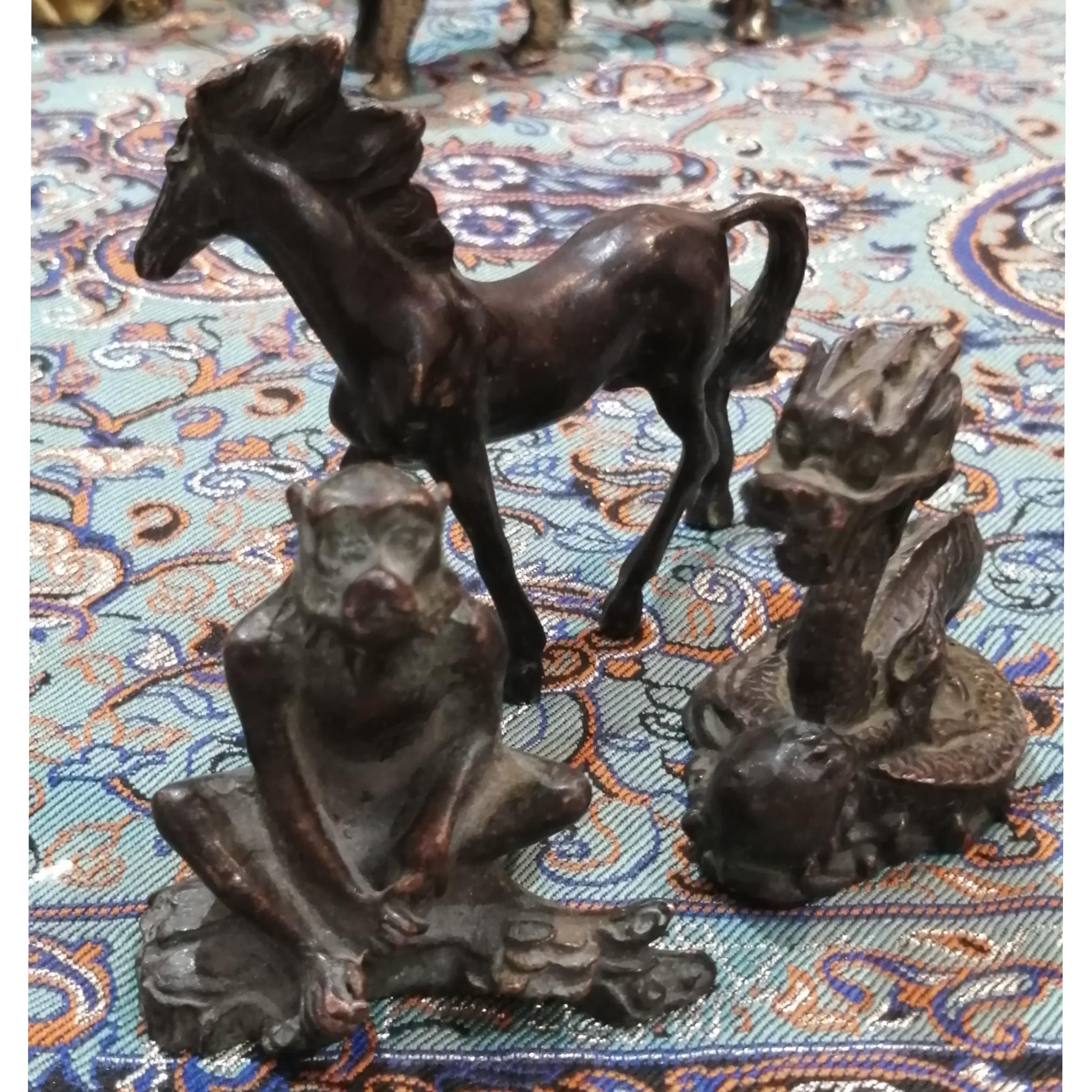 3 عدد مجسمه کهنه تایلندی برنز