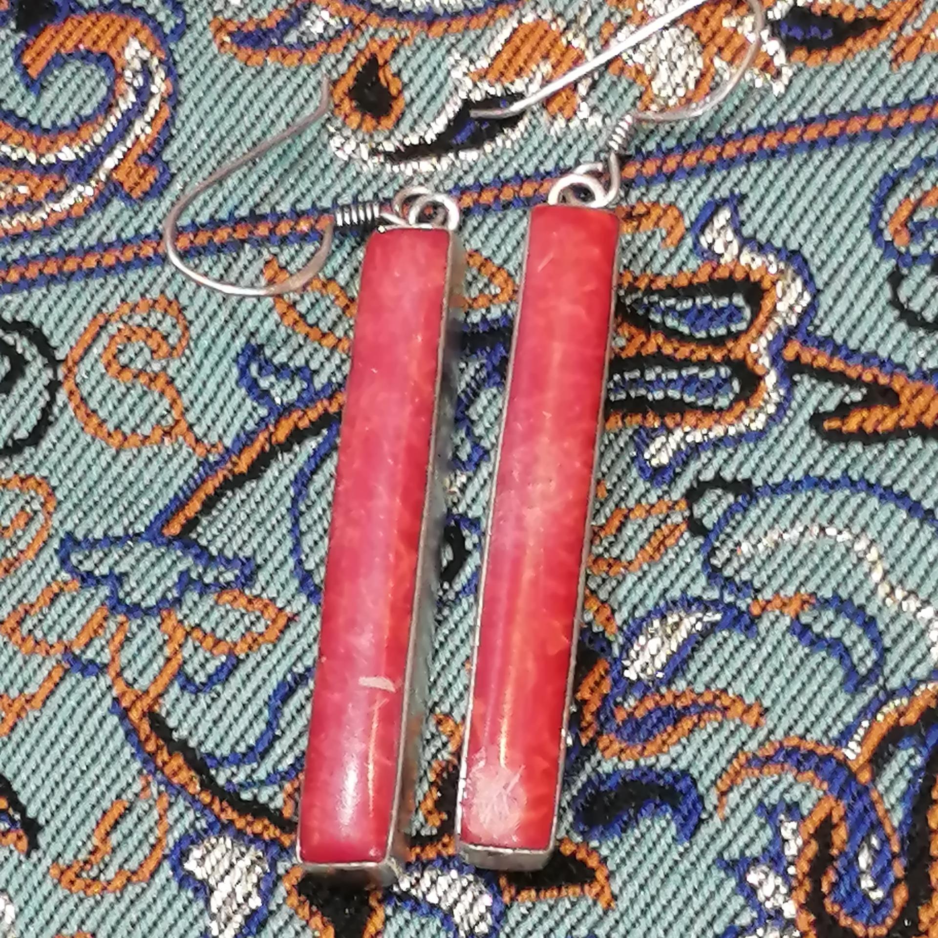 گوشواره نقره مرجان