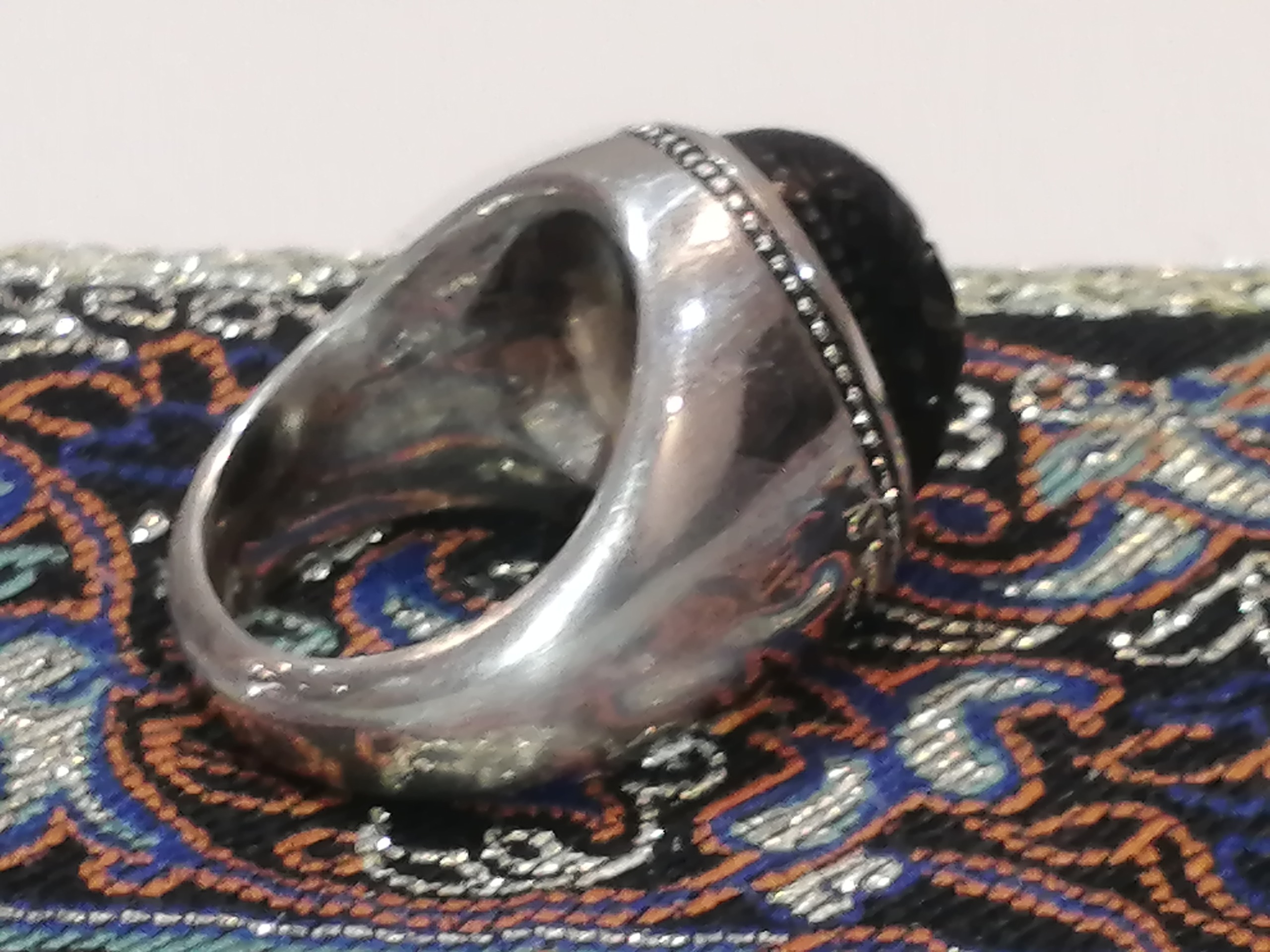 انگشتر جزع یمن خطی امضا دار (یا رقیه)