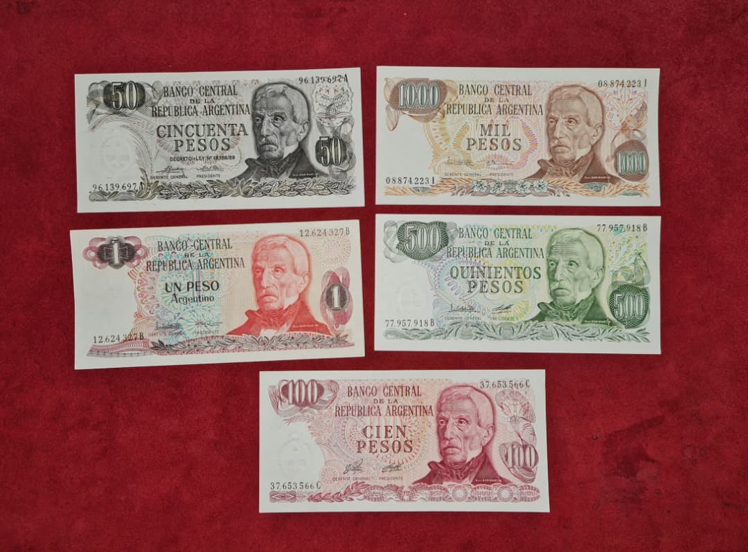 ست کامل اسکناس های آرژانتین کمیاب