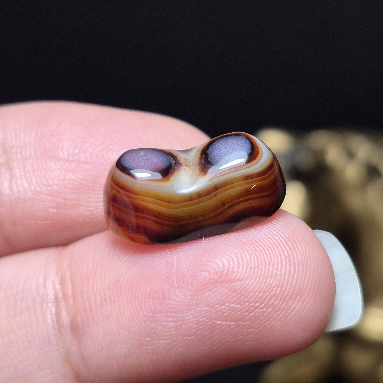 نگین سنگ عقیق باباقوری دو کوهانه معدنی کد k1174