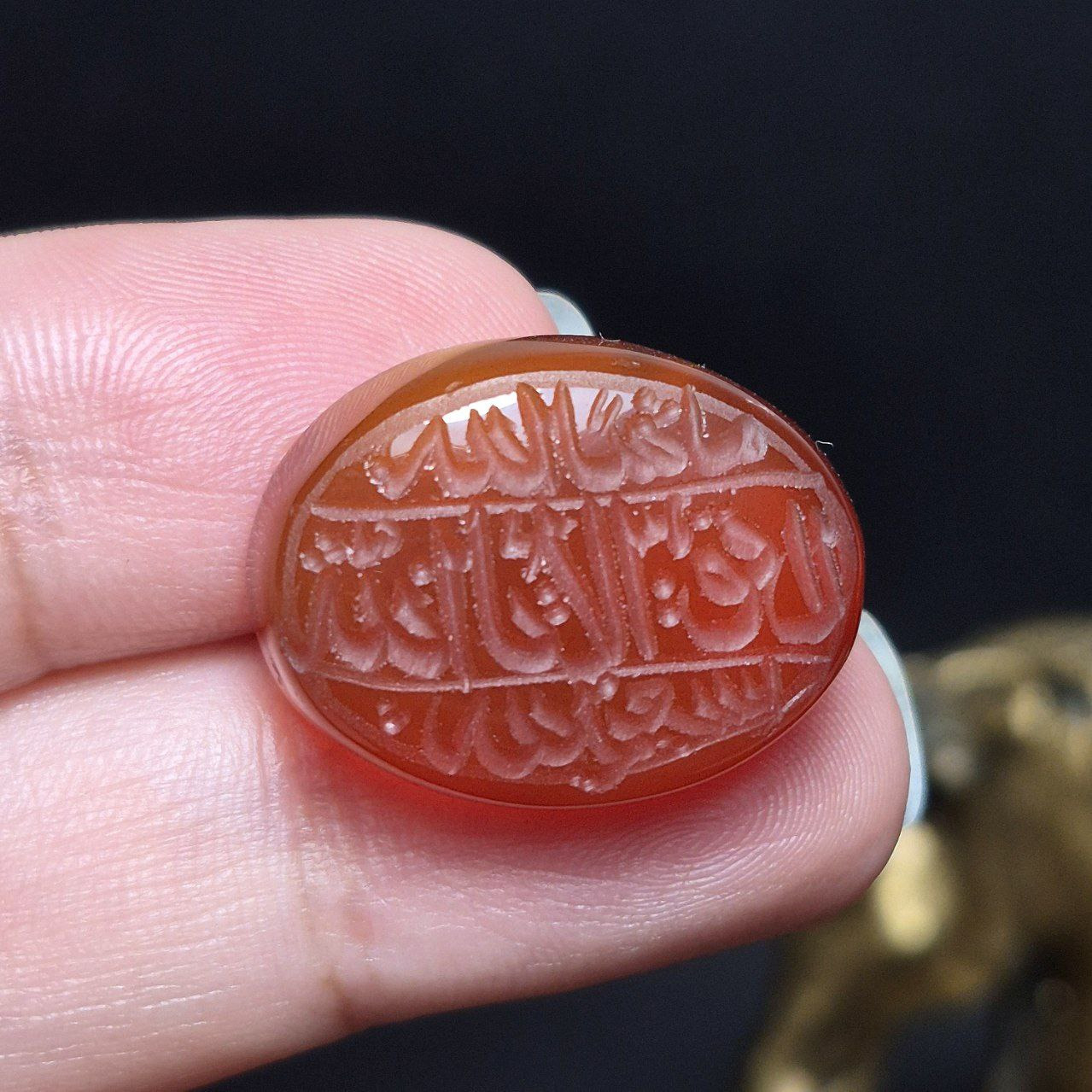 نگین سنگ عقیق خراسانی معدنی خط دست کد k1186