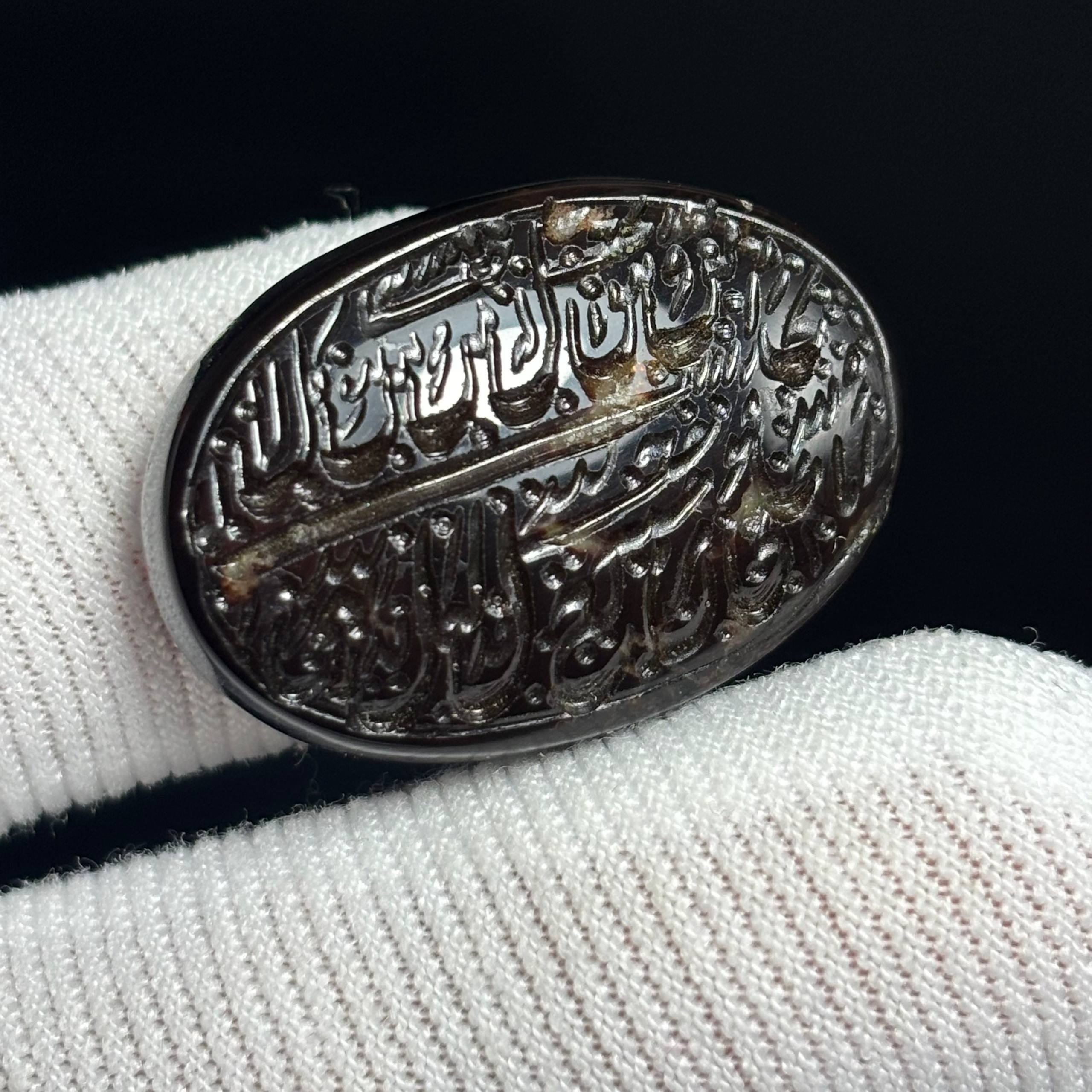 نگین عقیق شفت العبد معدنی خط دست کد K1565