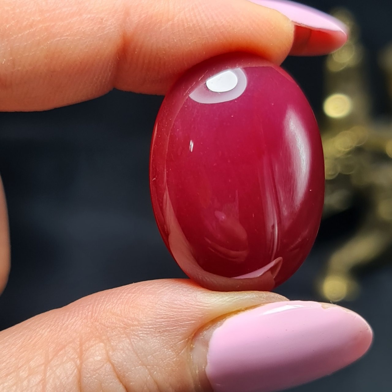 نگین درشت عقیق سرخابی معدنی کد T2306