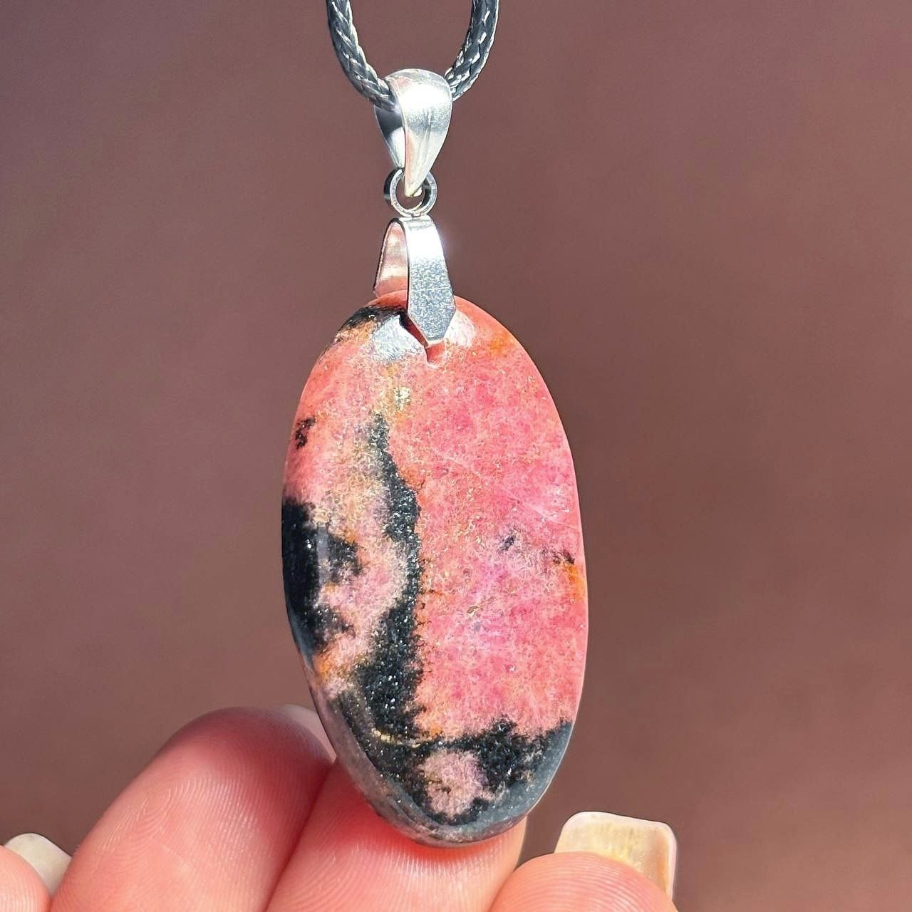 گردنبند سنگ طبیعی رودونیت معدنی کد60064