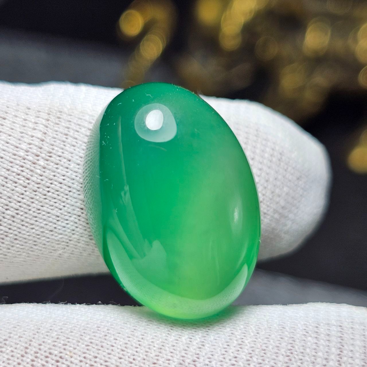  نگین سنگ عقیق سبز معدنی کد36039