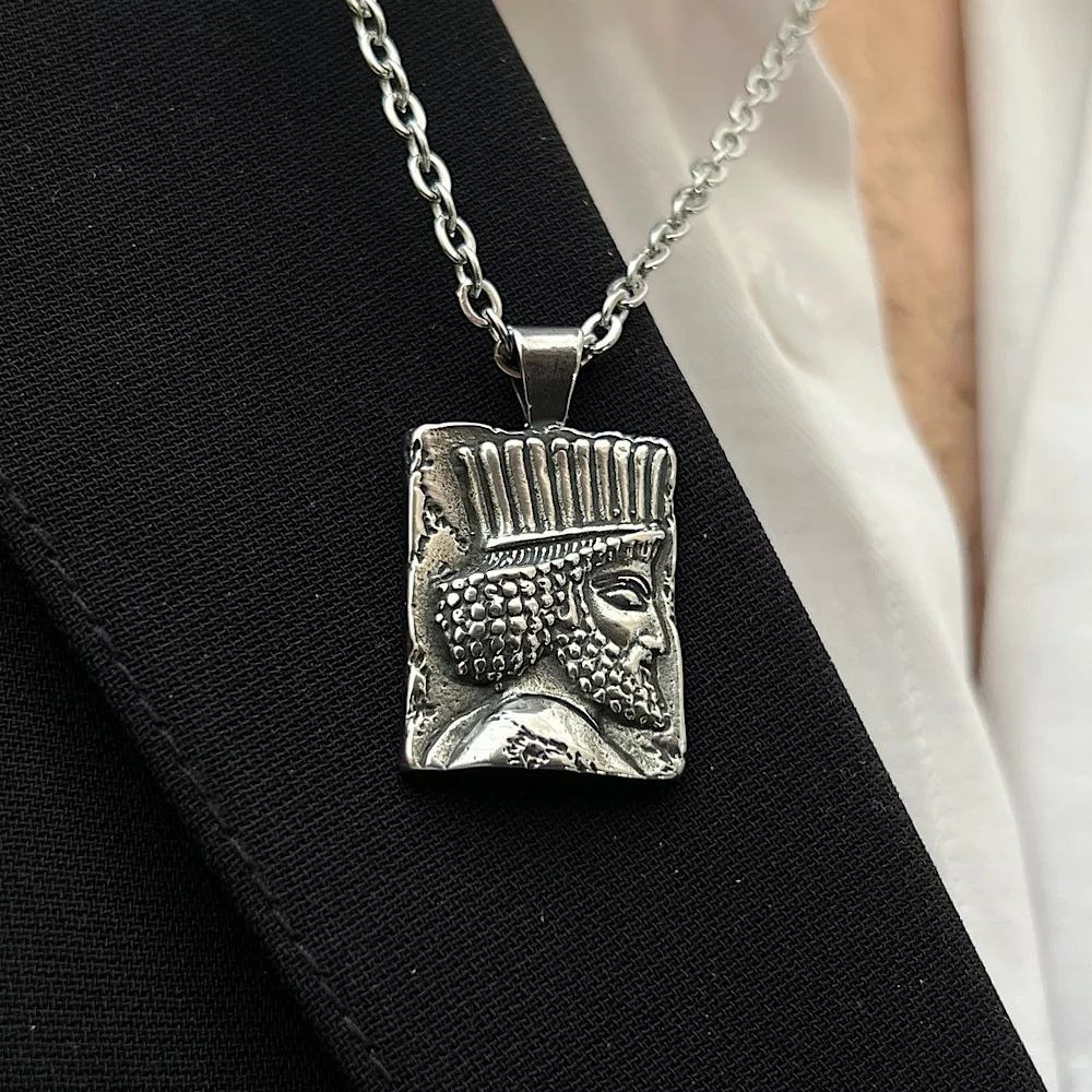 گردنبند پلاک سرباز هخامنشی استیل