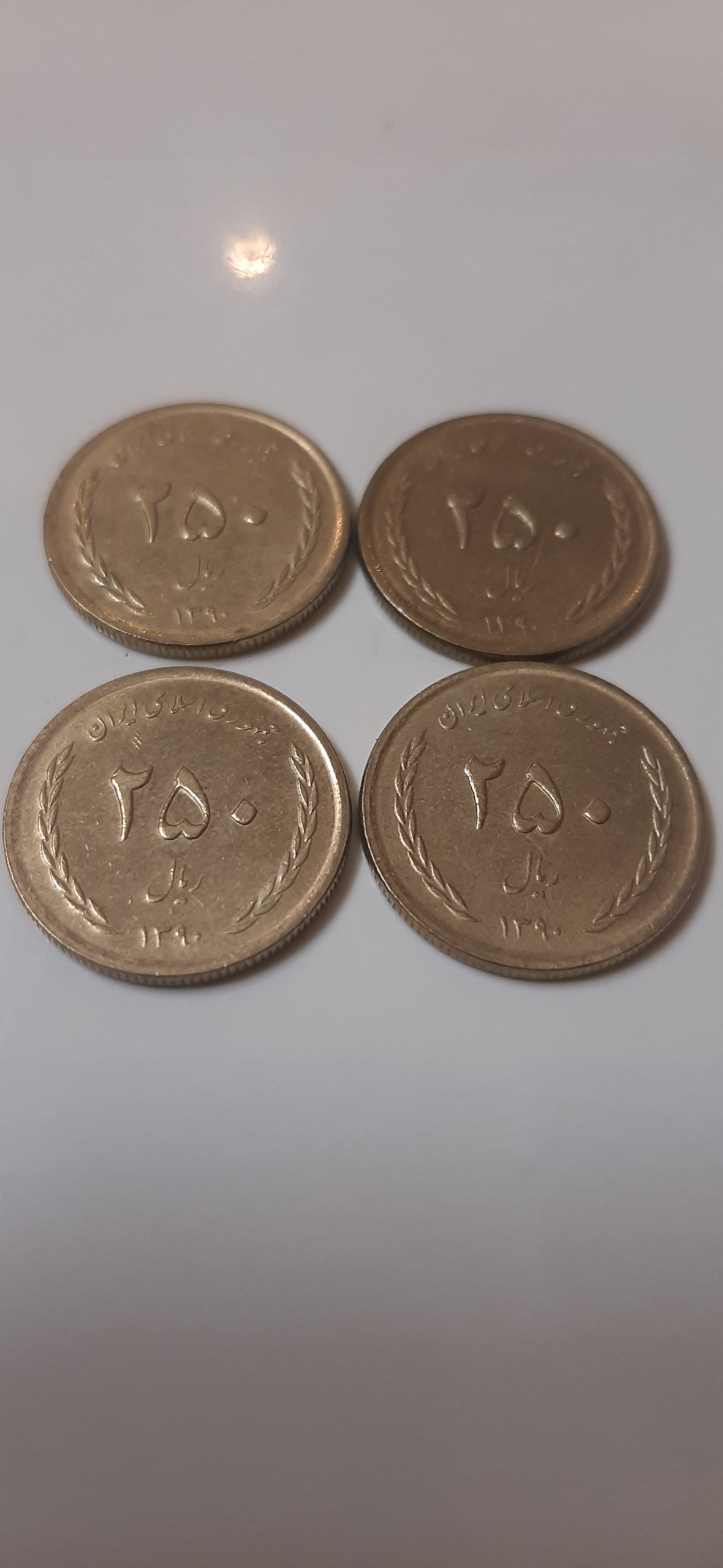 سکه 250 ریالی ضرب1390چهارعدد